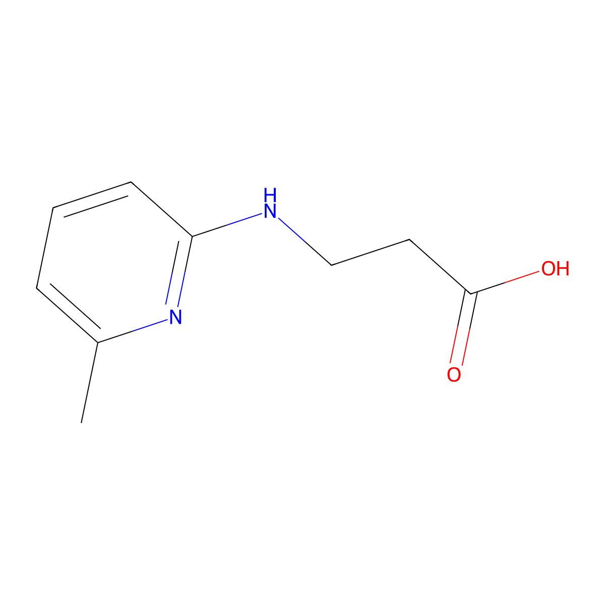 3-[(6-Methylpyridin-2-yl)amino]propanoic acid molecular structure, CAS 55469-89-1