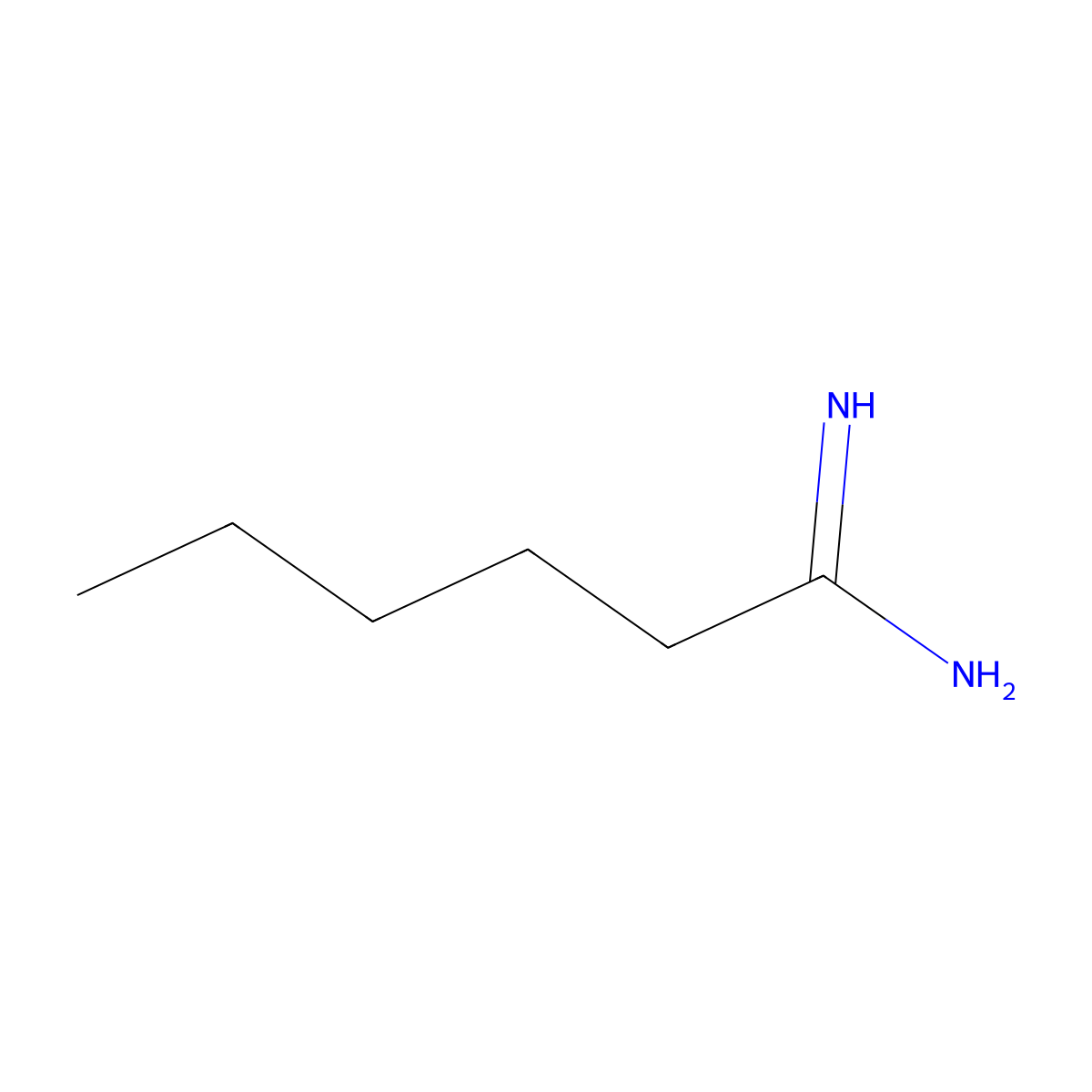 Hexanamidine molecular structure, CAS 5547-54-6