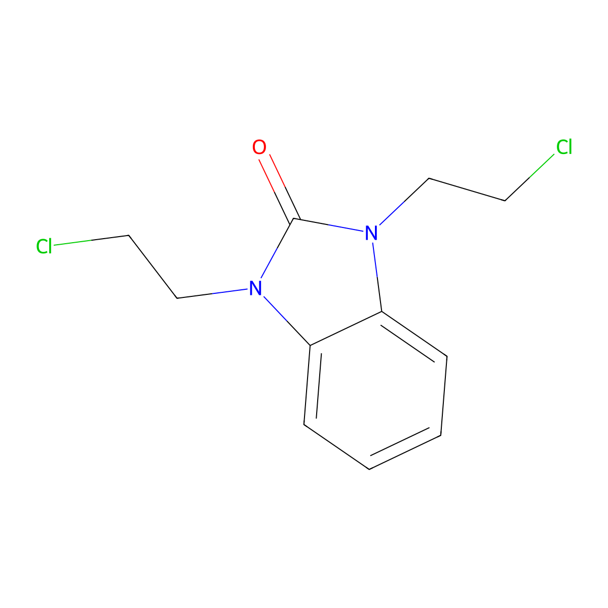 1,3-bis(2-chloroethyl)-1,3-dihydro-2H-benzo[d]imidazol-2-one molecular structure, CAS 55470-74-1