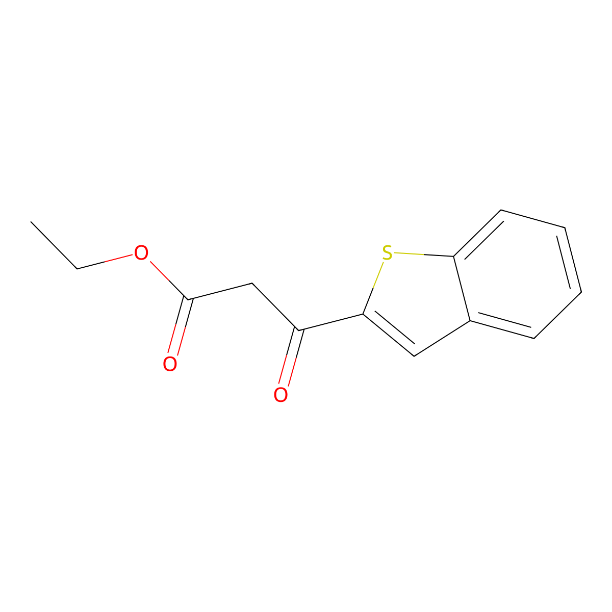 Ethyl 3-(benzo[b]thiophen-2-yl)-3-oxopropanoate molecular structure, CAS 55473-29-5