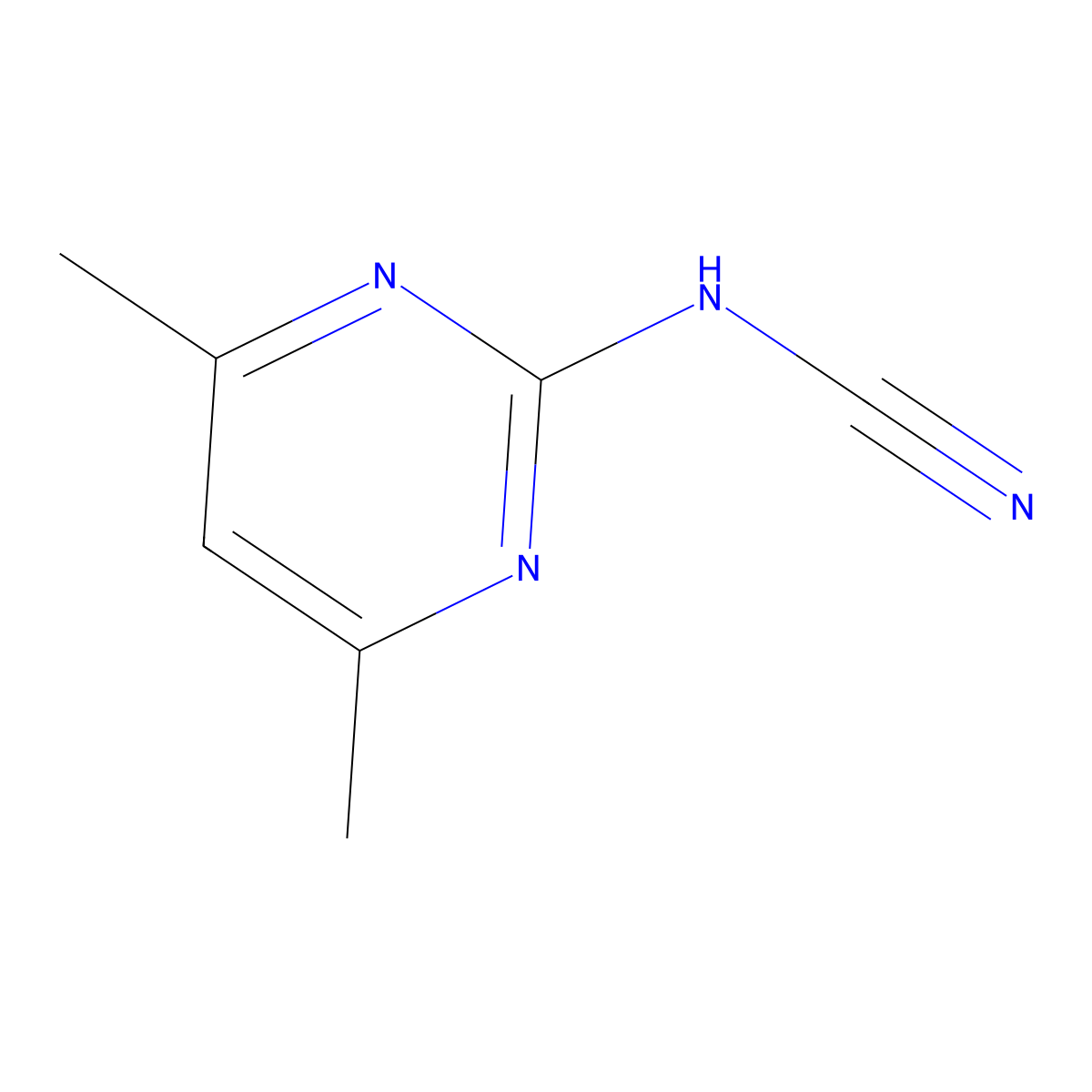(4,6-Dimethylpyrimidin-2-yl)cyanamide molecular structure, CAS 55474-90-3