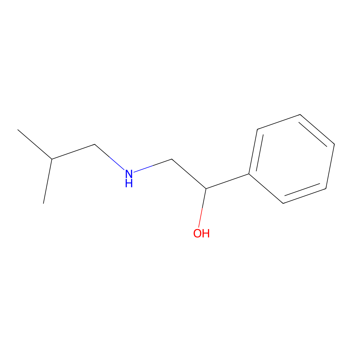 alpha-[[(2-Methylpropyl)amino]methyl]benzenemethanol molecular structure, CAS 55474-91-4
