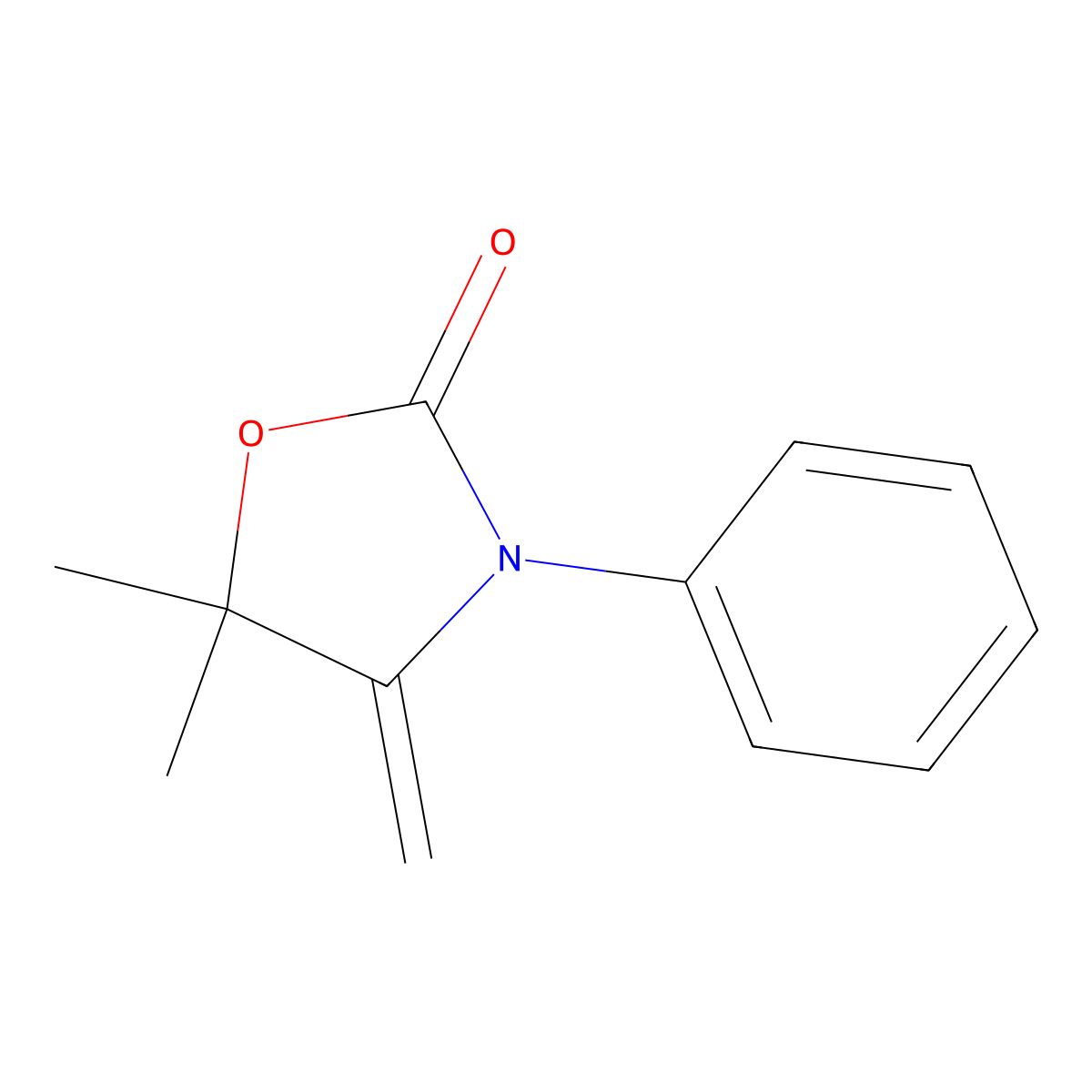 5,5-Dimethyl-4-methylene-3-phenyl-1,3-oxazolidin-2-one molecular structure, CAS 55476-04-5