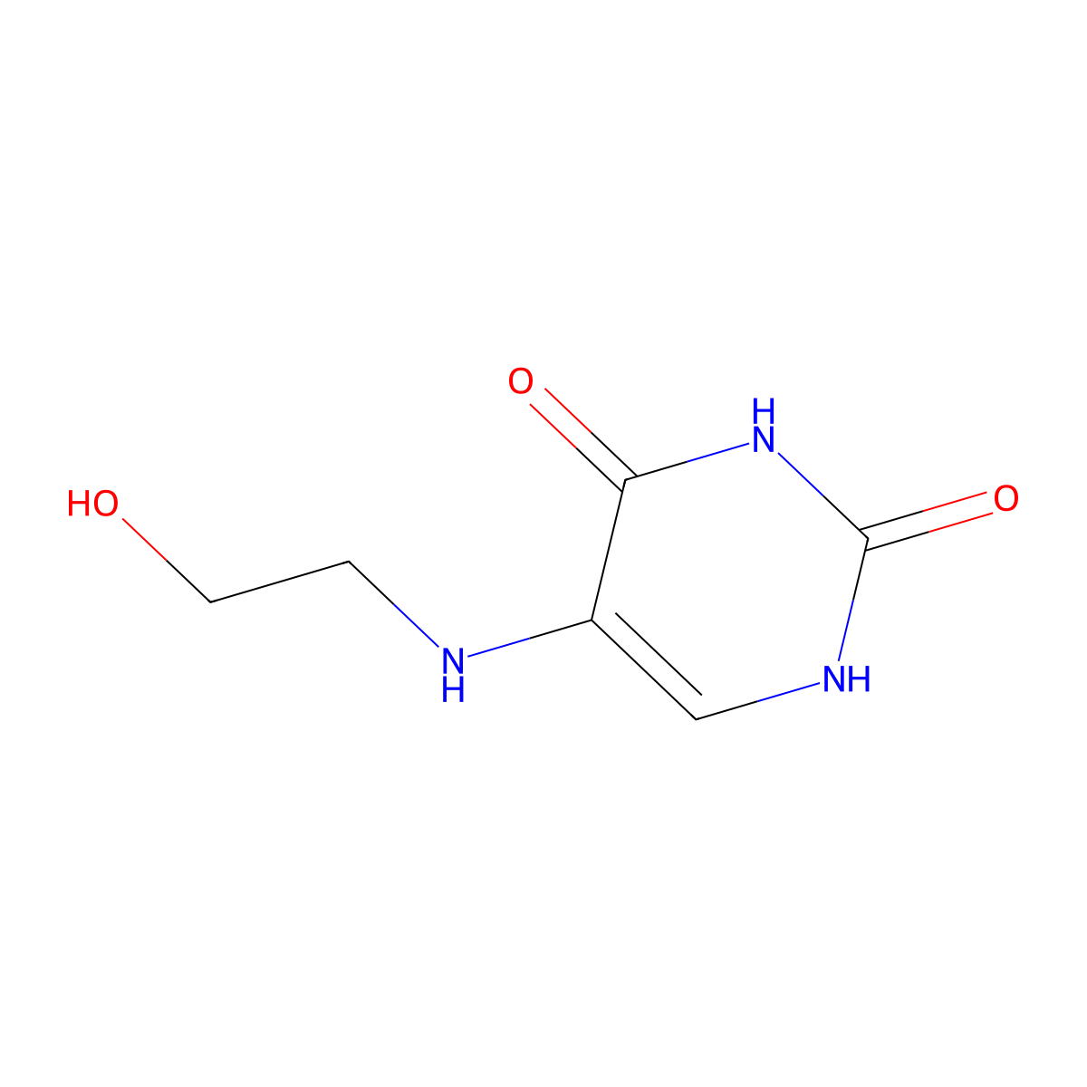 5-((2-hydroxyethyl)amino)pyrimidine-2,4(1H,3H)-dione molecular structure, CAS 55476-33-0