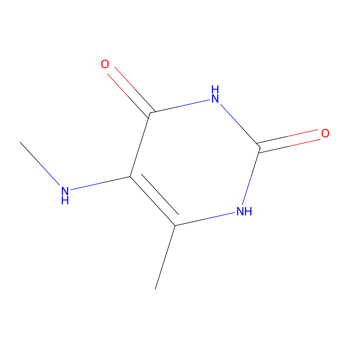 6-Methyl-5-(methylamino)-2,4(1H,3H)-pyrimidinedione molecular structure, CAS 55476-34-1