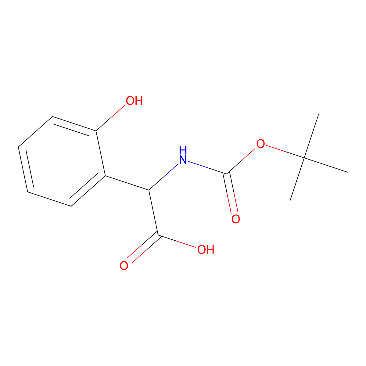 2-{[(Tert-butoxy)carbonyl]amino}-2-(2-hydroxyphenyl)acetic acid molecular structure, CAS 55477-47-9