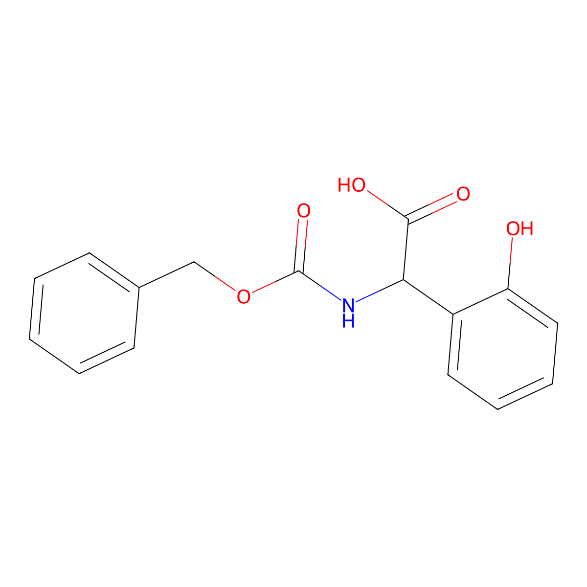 {[(Benzyloxy)carbonyl]amino}(2-hydroxyphenyl)acetic acid molecular structure, CAS 55477-48-0