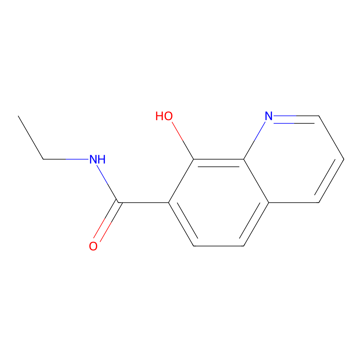 N-ethyl-8-hydroxyquinoline-7-carboxamide molecular structure, CAS 55477-69-5