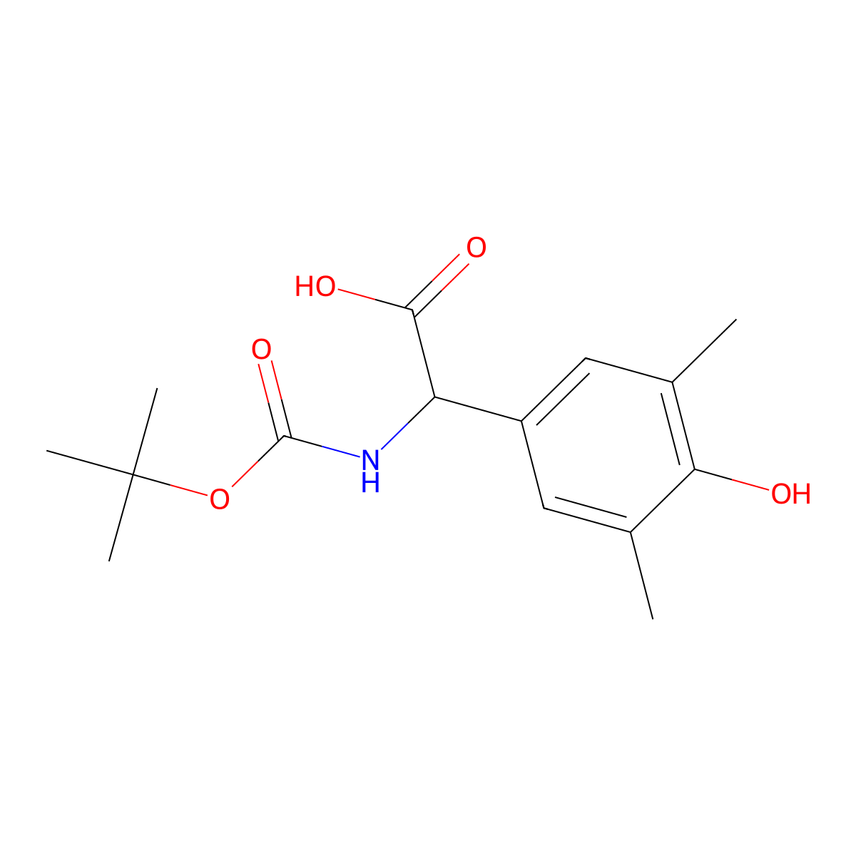 2-{[(Tert-butoxy)carbonyl]amino}-2-(4-hydroxy-3,5-dimethylphenyl)acetic acid molecular structure, CAS 55478-42-7