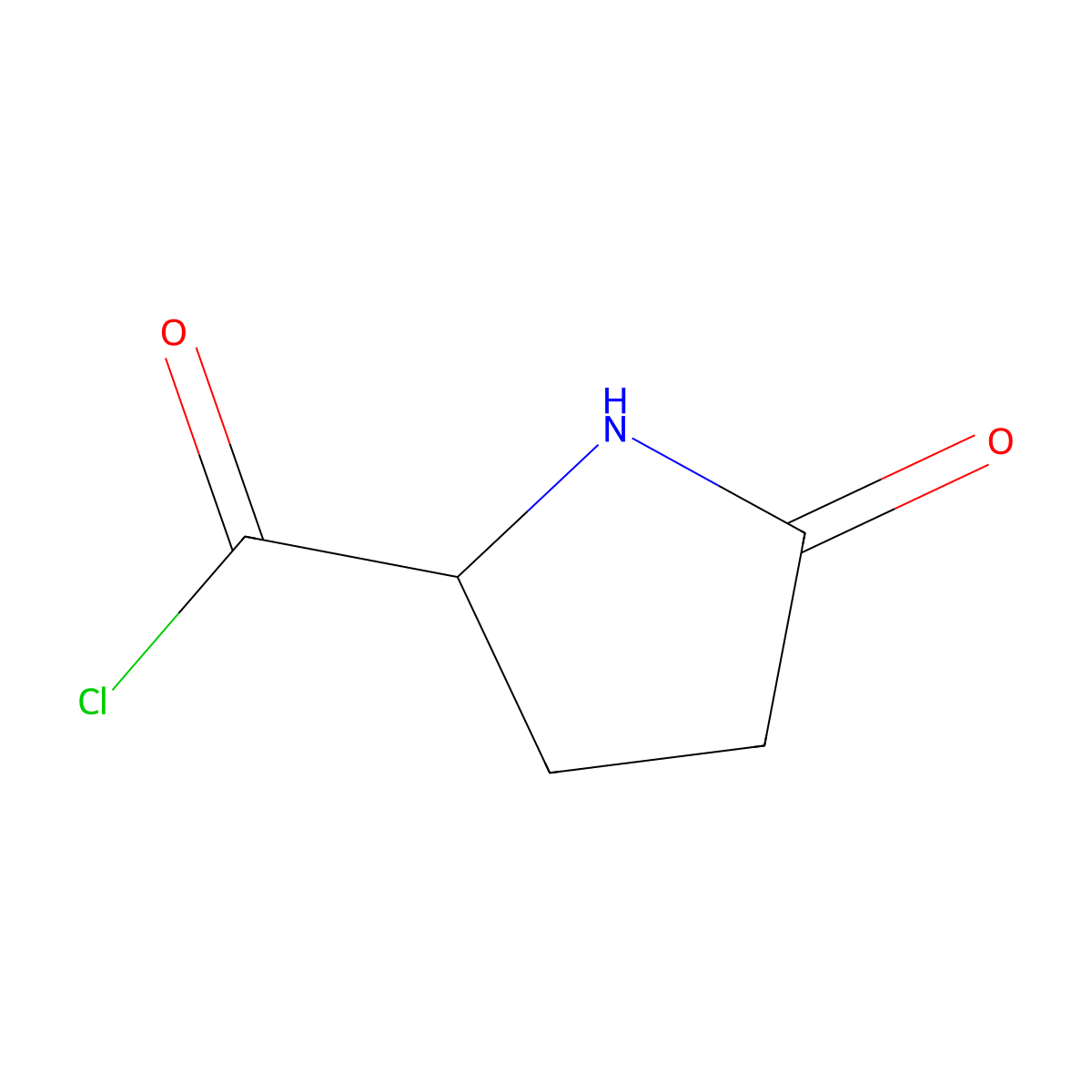 2-Pyrrolidinecarbonyl chloride, 5-oxo- molecular structure, CAS 55478-53-0