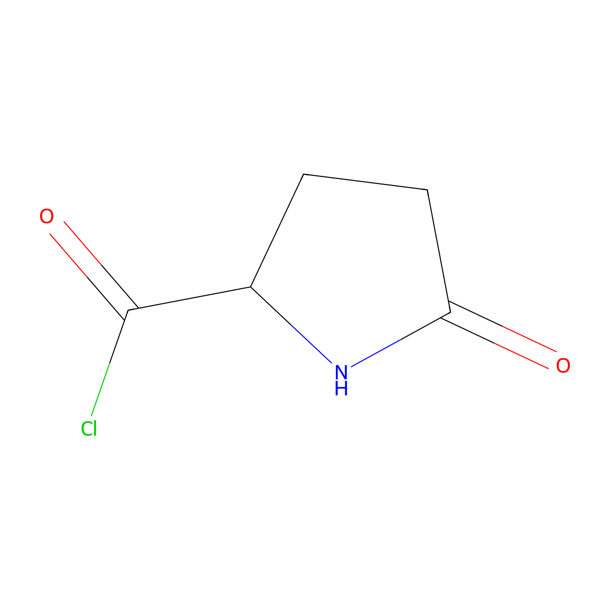 2-Pyrrolidinecarbonyl chloride, 5-oxo- molecular structure, CAS 55478-53-0