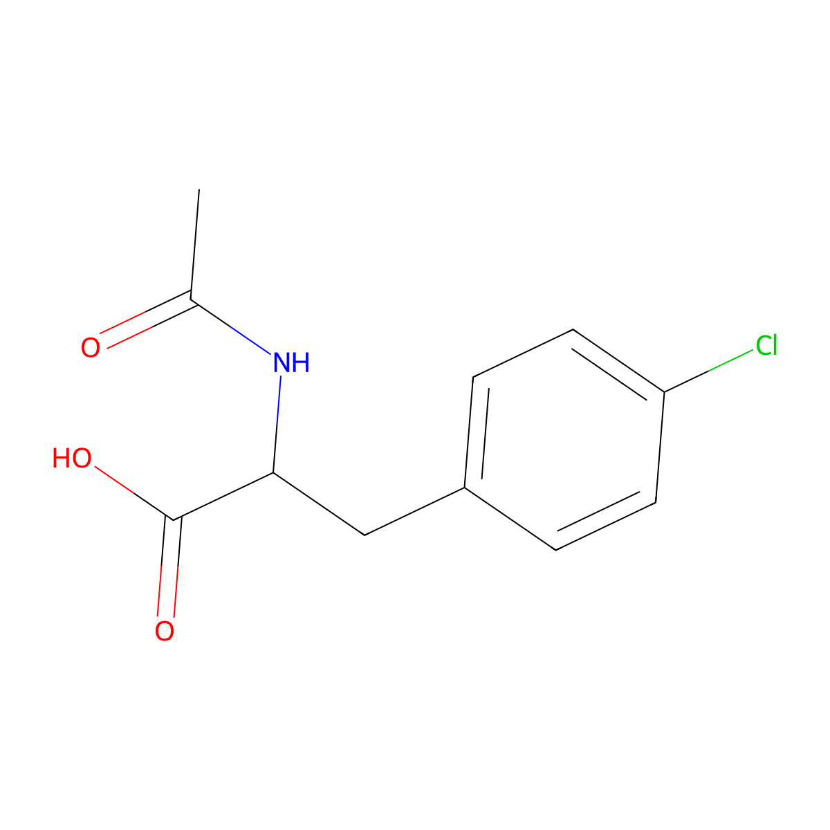 (S)-2-Acetamido-3-(4-chlorophenyl)propanoic acid molecular structure, CAS 55478-55-2