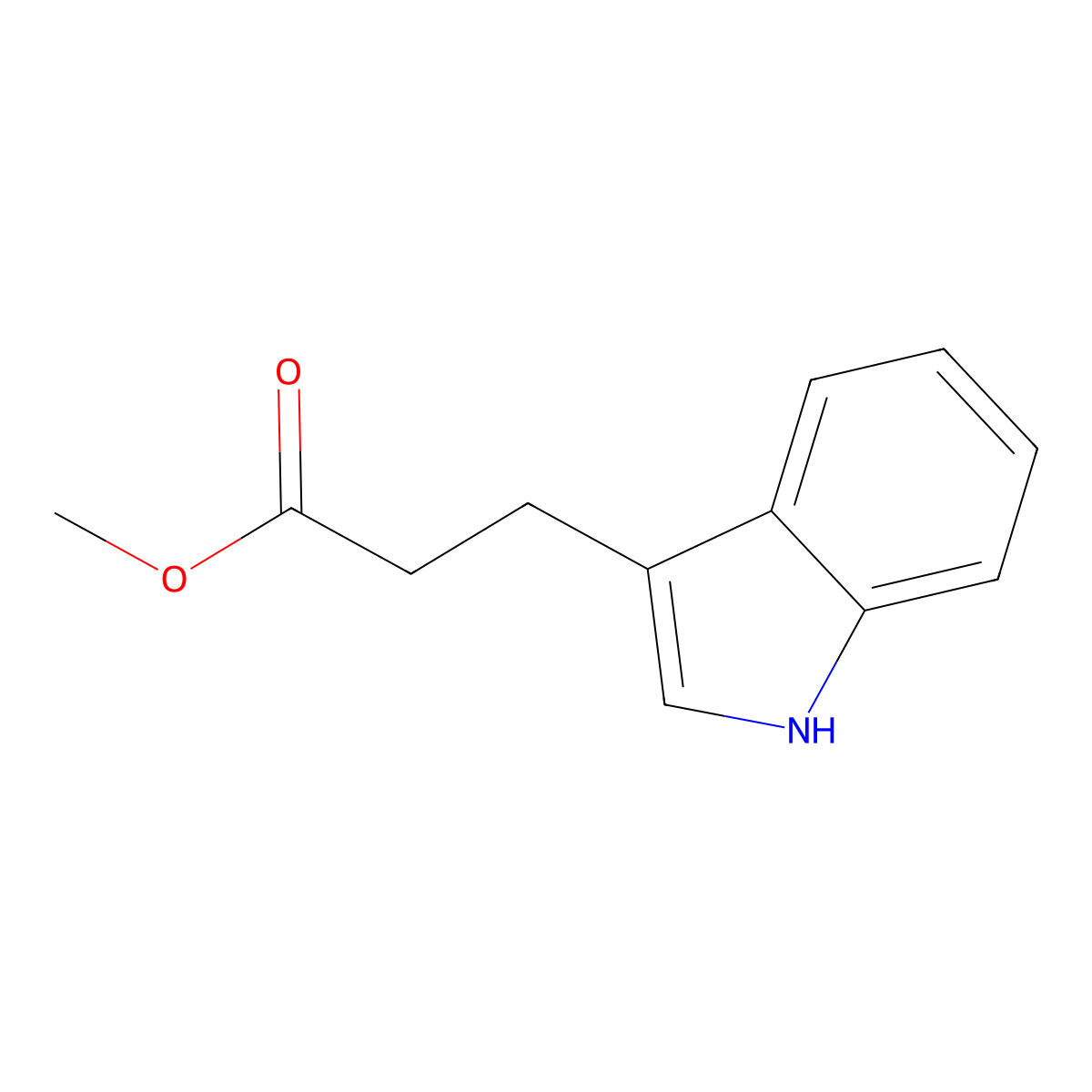Methyl 3-(1H-indol-3-yl)propanoate molecular structure, CAS 5548-09-4