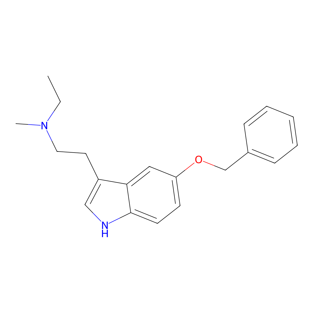 N-Ethyl-N-methyl-5-(phenylmethoxy)-1H-indole-3-ethanamine molecular structure, CAS 5548-12-9