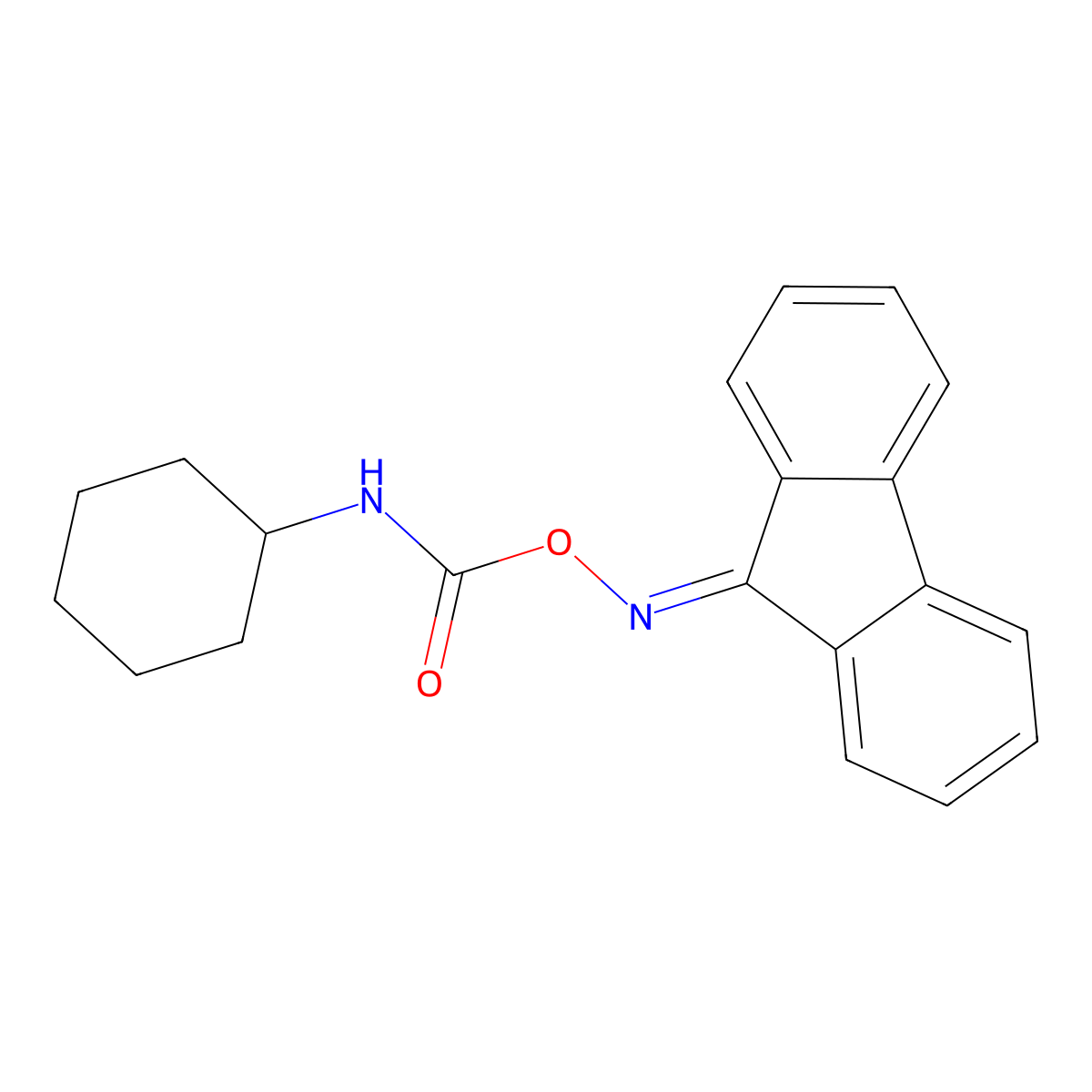 9H-fluoren-9-one O-[(cyclohexylamino)carbonyl]oxime molecular structure, CAS 5548-89-0