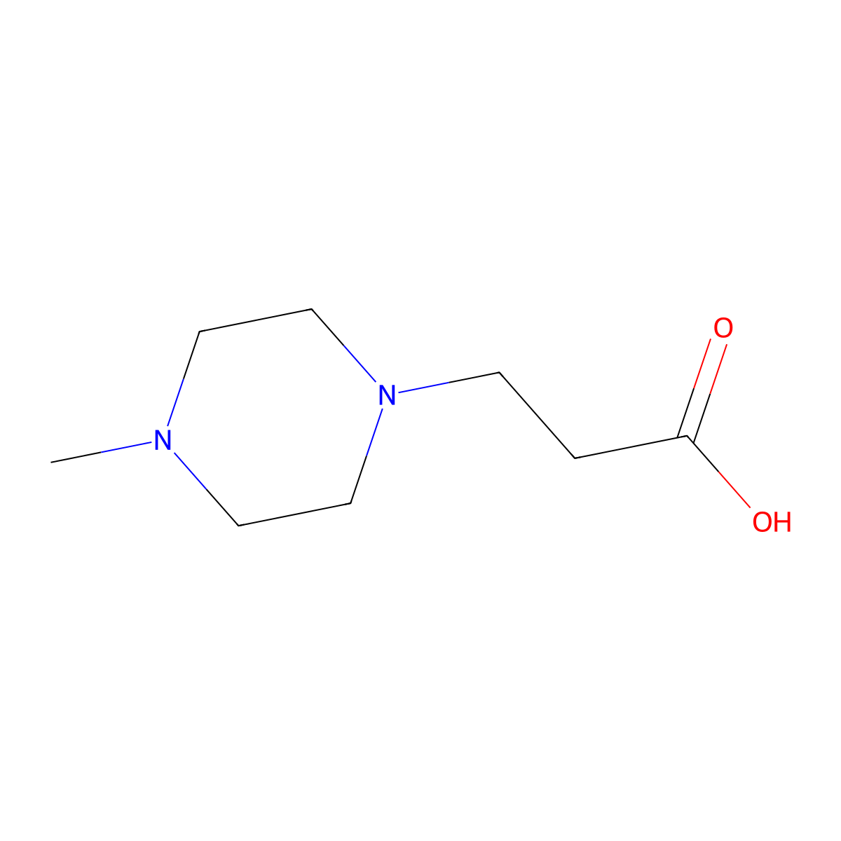3-(4-Methylpiperazin-1-yl)propanoic acid molecular structure, CAS 55480-45-0