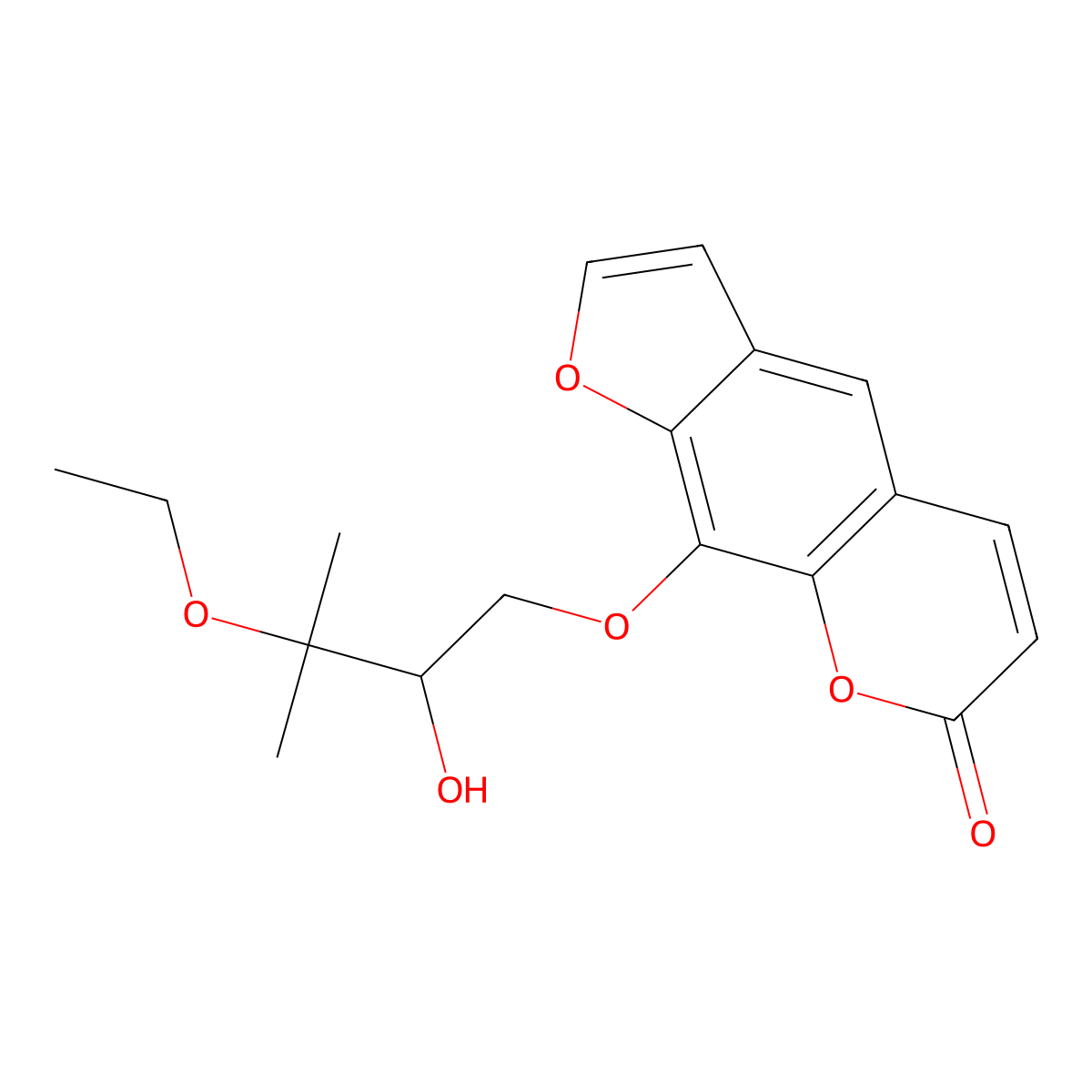(+)-9-(3-Ethoxy-2-hydroxy-3-methylbutoxy)-7H-furo[3,2-g][1]benzopyran-7-one molecular structure, CAS 55481-87-3