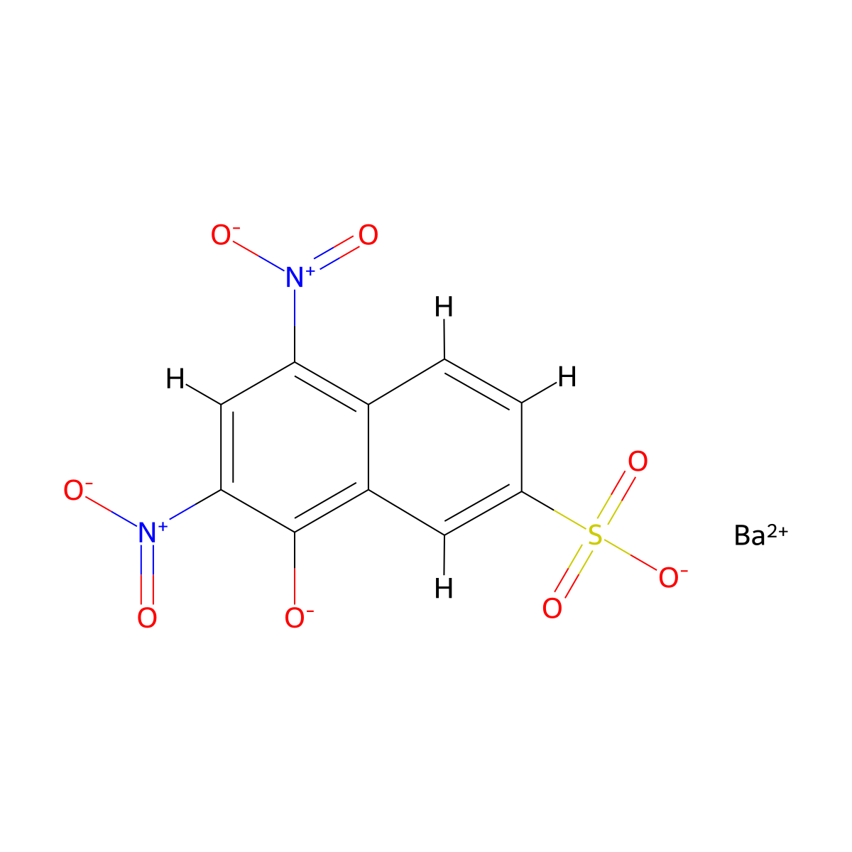 2-Naphthalenesulfonic acid, 8-hydroxy-5,7-dinitro-, barium salt (1:1) molecular structure, CAS 55482-31-0