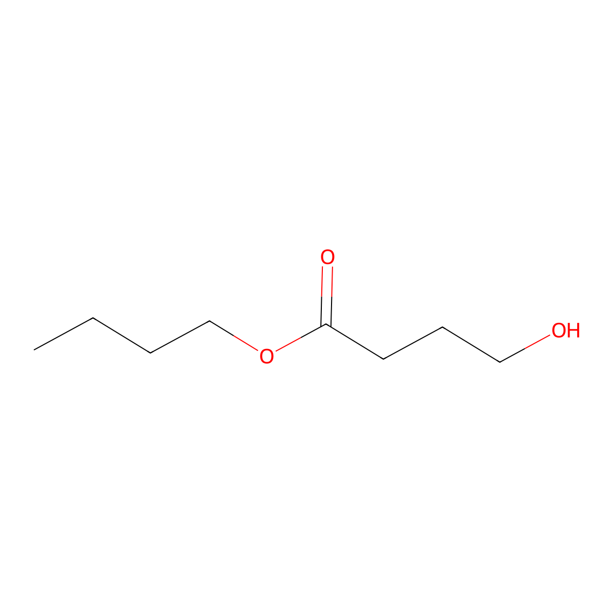 Butyl 4-hydroxybutanoate molecular structure, CAS 55482-94-5