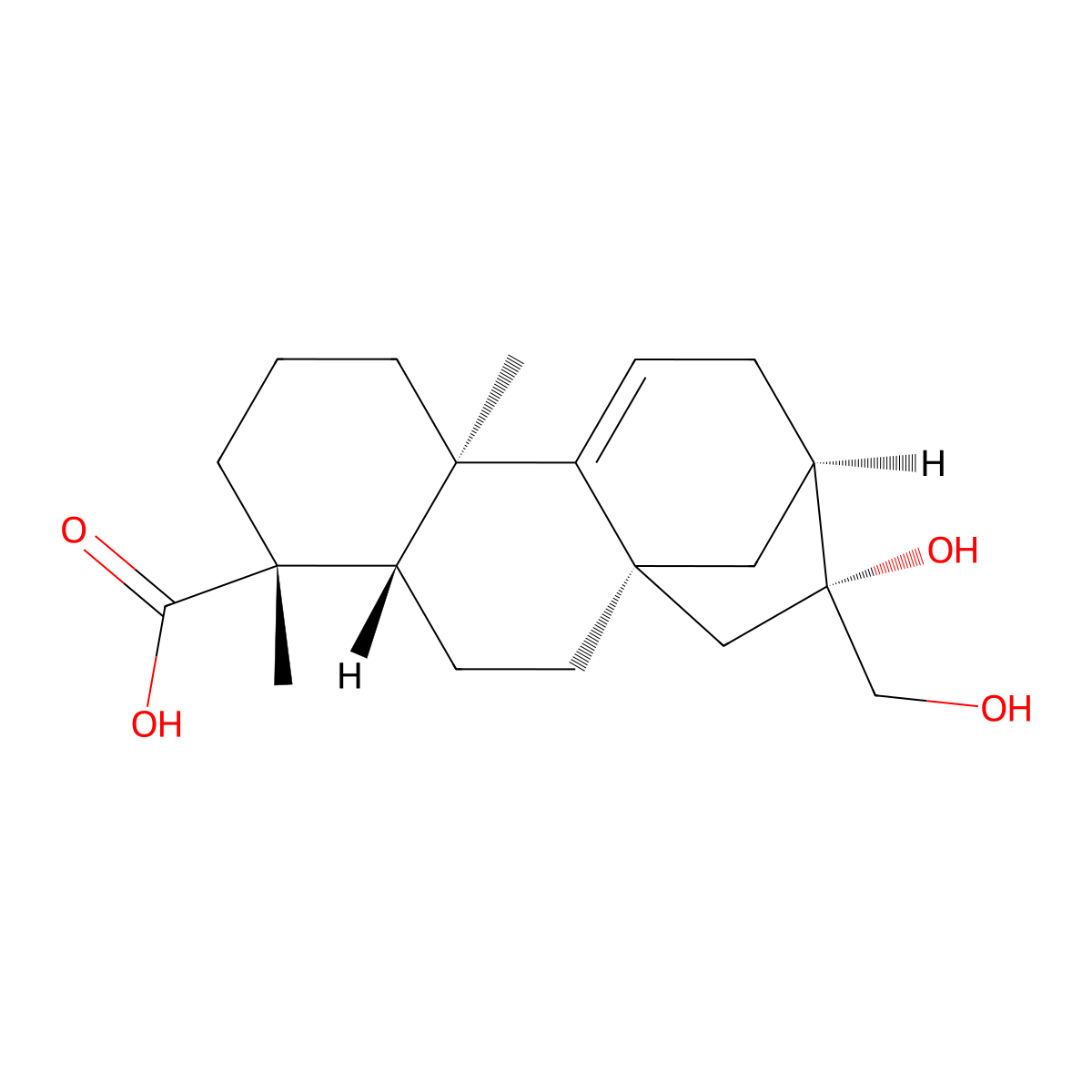 ent-16beta,17-Dihydroxy-9(11)-kauren-19-oic acid molecular structure, CAS 55483-24-4