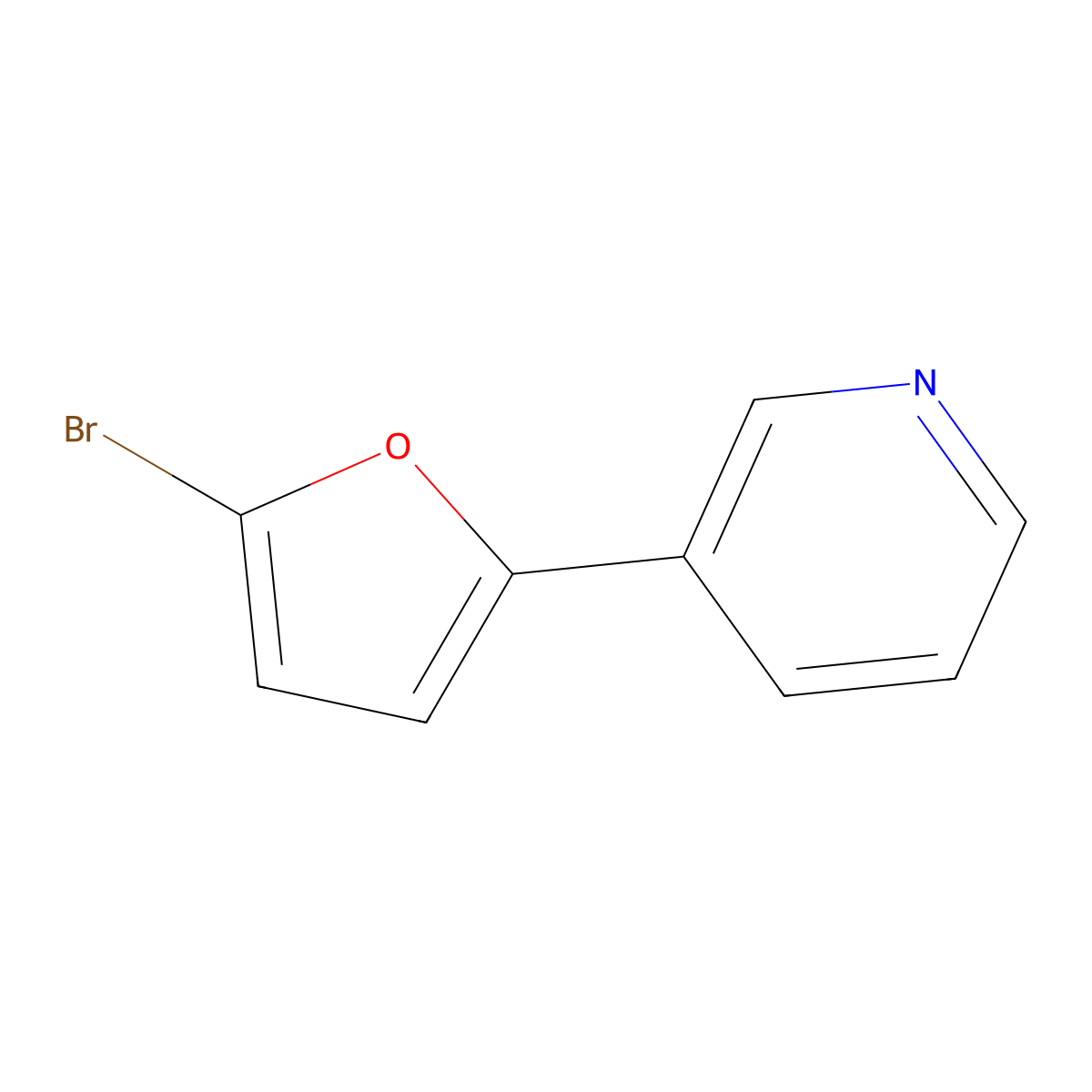 Pyridine, 3-(5-bromo-2-furanyl)- molecular structure, CAS 55484-31-6