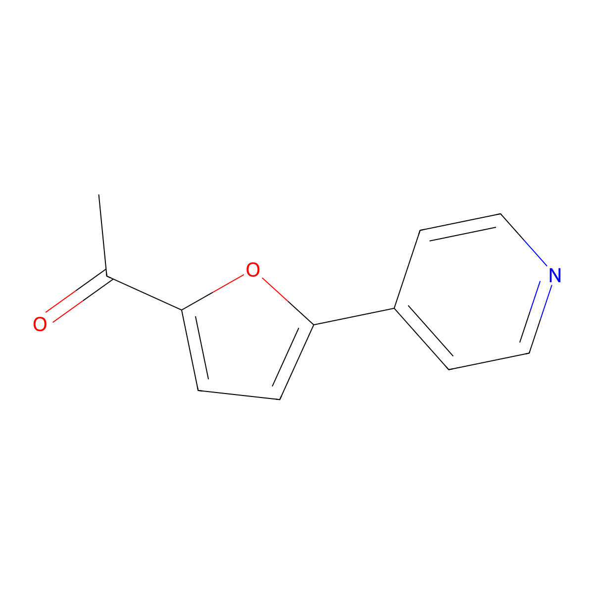Ethanone, 1-[5-(4-pyridinyl)-2-furanyl]- molecular structure, CAS 55484-35-0
