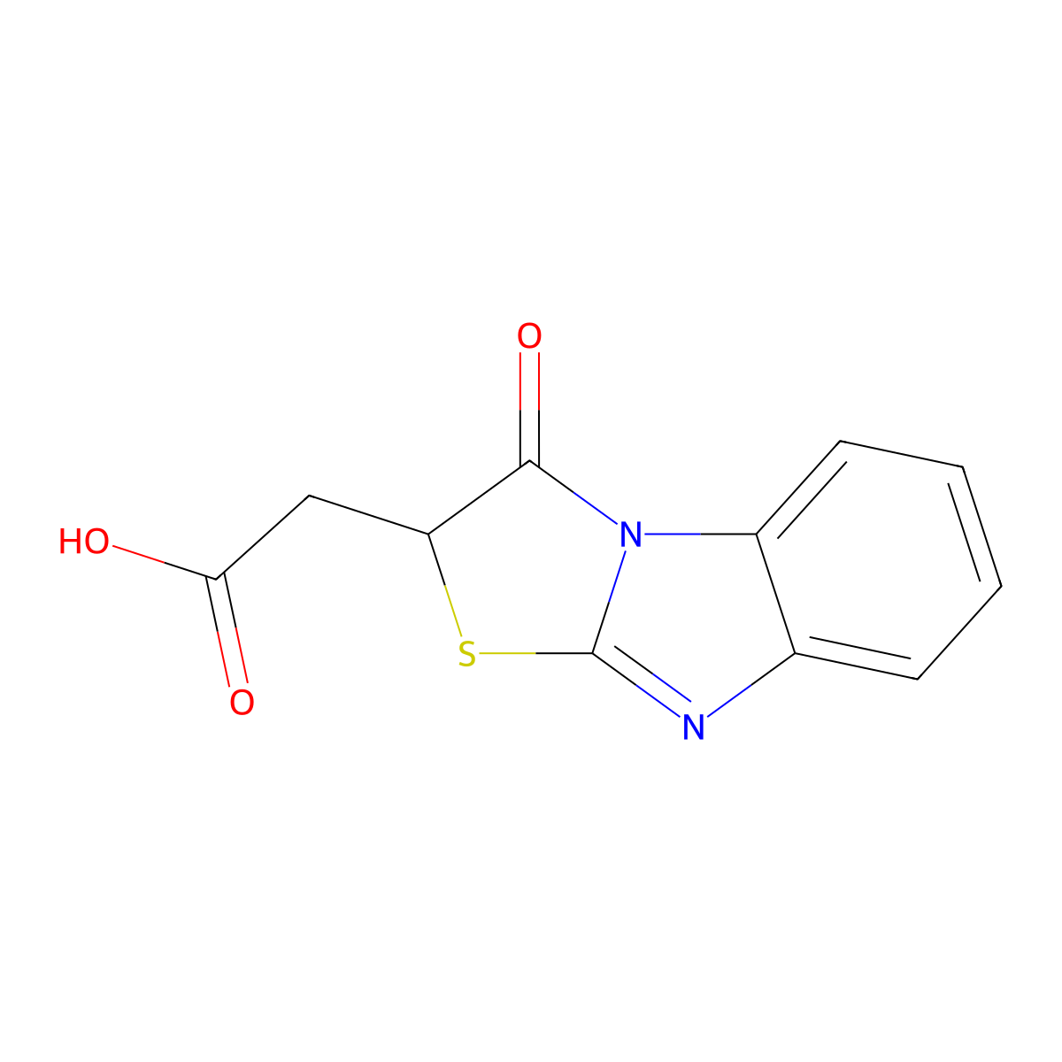(3-Oxo-2,3-dihydro[1,3]thiazolo[3,2-a]benzimidazol-2-yl)acetic acid molecular structure, CAS 55484-63-4