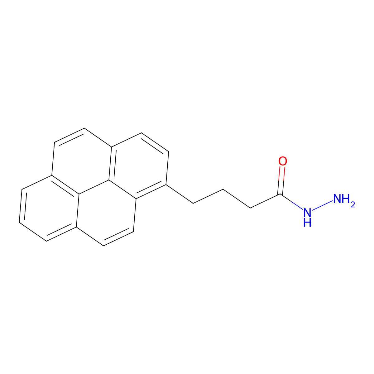 Pyrenebutyrylhydrazine molecular structure, CAS 55486-13-0