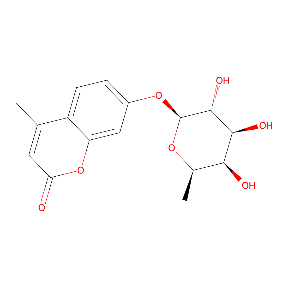 7-((6-Deoxy-beta-D-galactopyranosyl)oxy)-4-methyl-2H-1-benzopyran-2-one molecular structure, CAS 55487-93-9