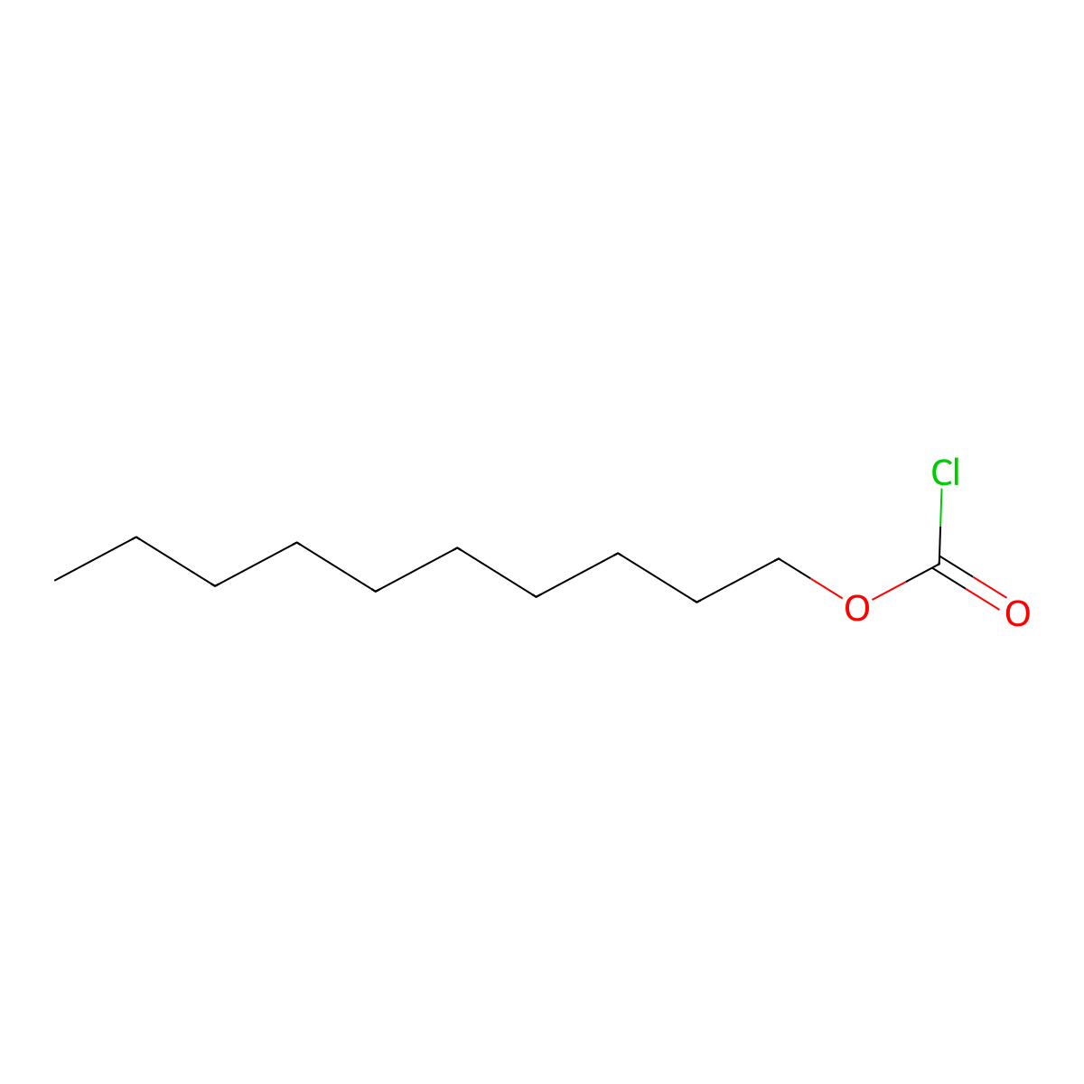 Decyl chloroformate molecular structure, CAS 55488-51-2