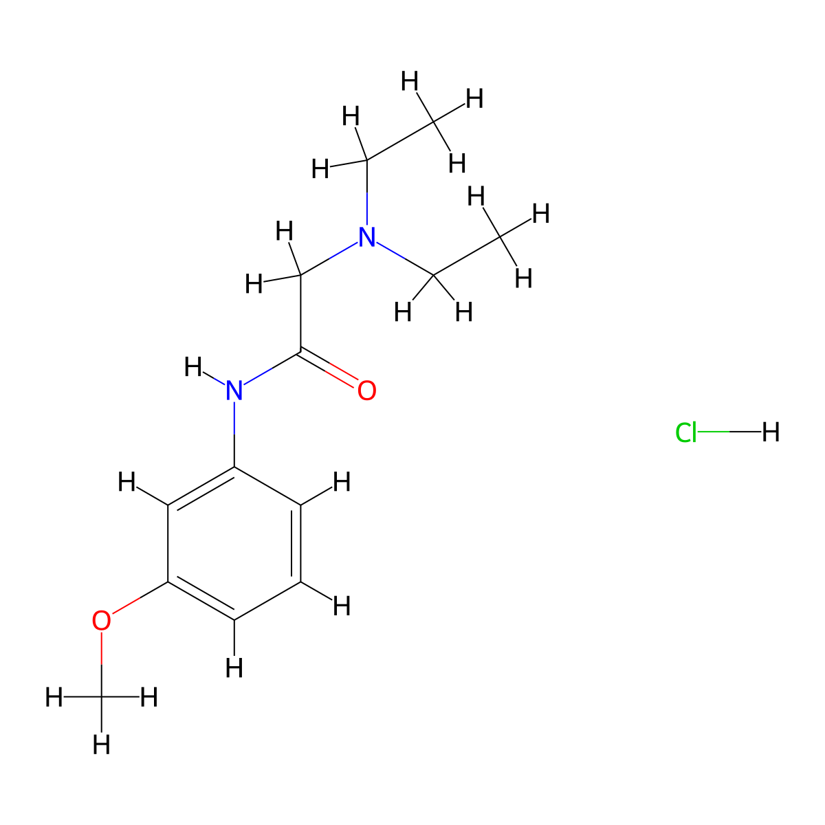 Acetamide, 2-(diethylamino)-N-(3-methoxyphenyl)-, monohydrochloride molecular structure, CAS 55489-47-9