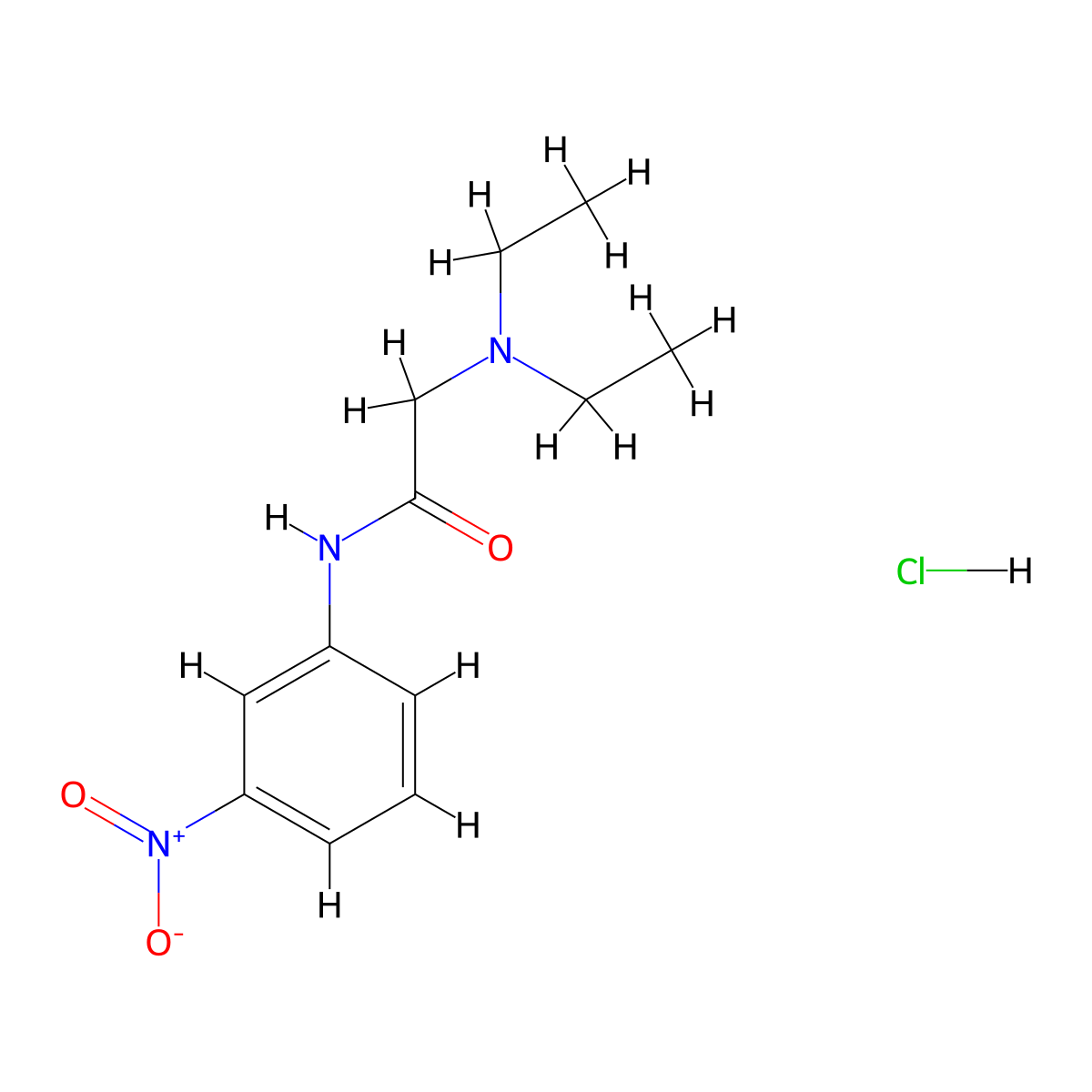 Acetamide, 2-(diethylamino)-N-(3-nitrophenyl)-, monohydrochloride molecular structure, CAS 55489-48-0