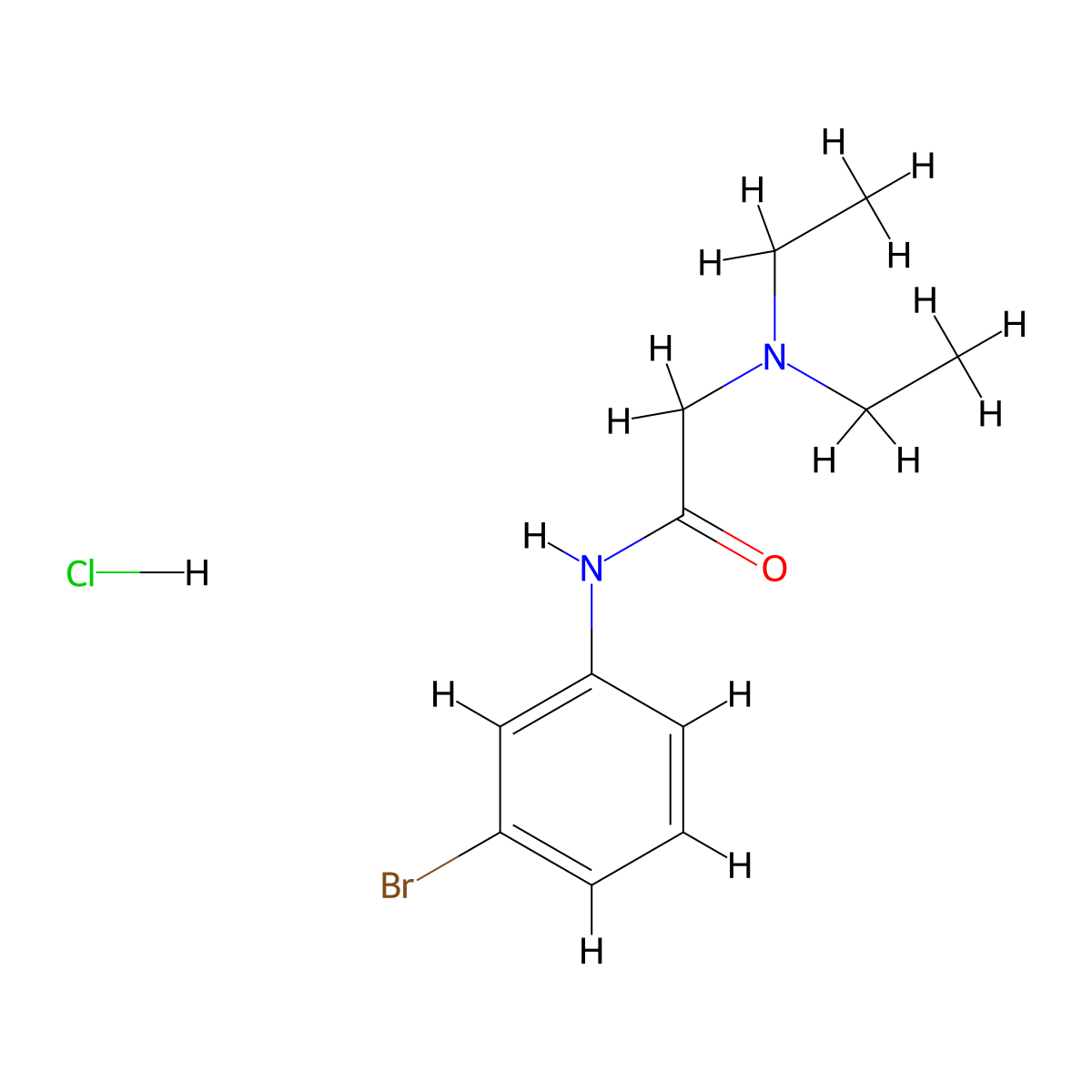 Acetamide, N-(3-bromophenyl)-2-(diethylamino)-, monohydrochloride molecular structure, CAS 55489-50-4