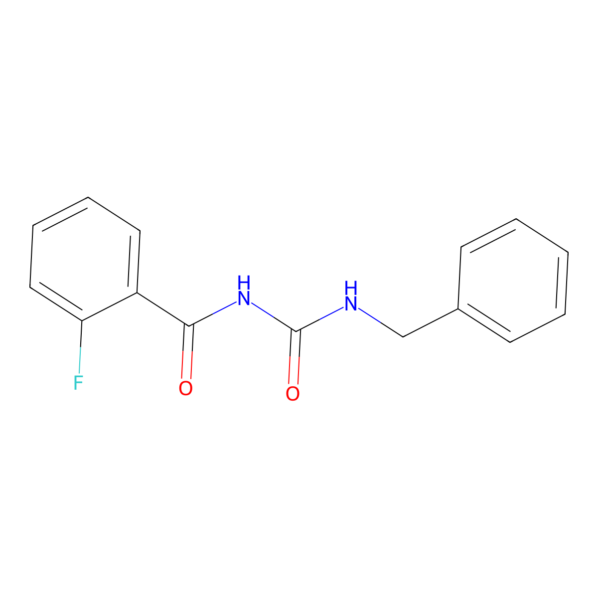 N-(Benzylcarbamoyl)-2-fluoro-benzamide molecular structure, CAS 5549-26-8