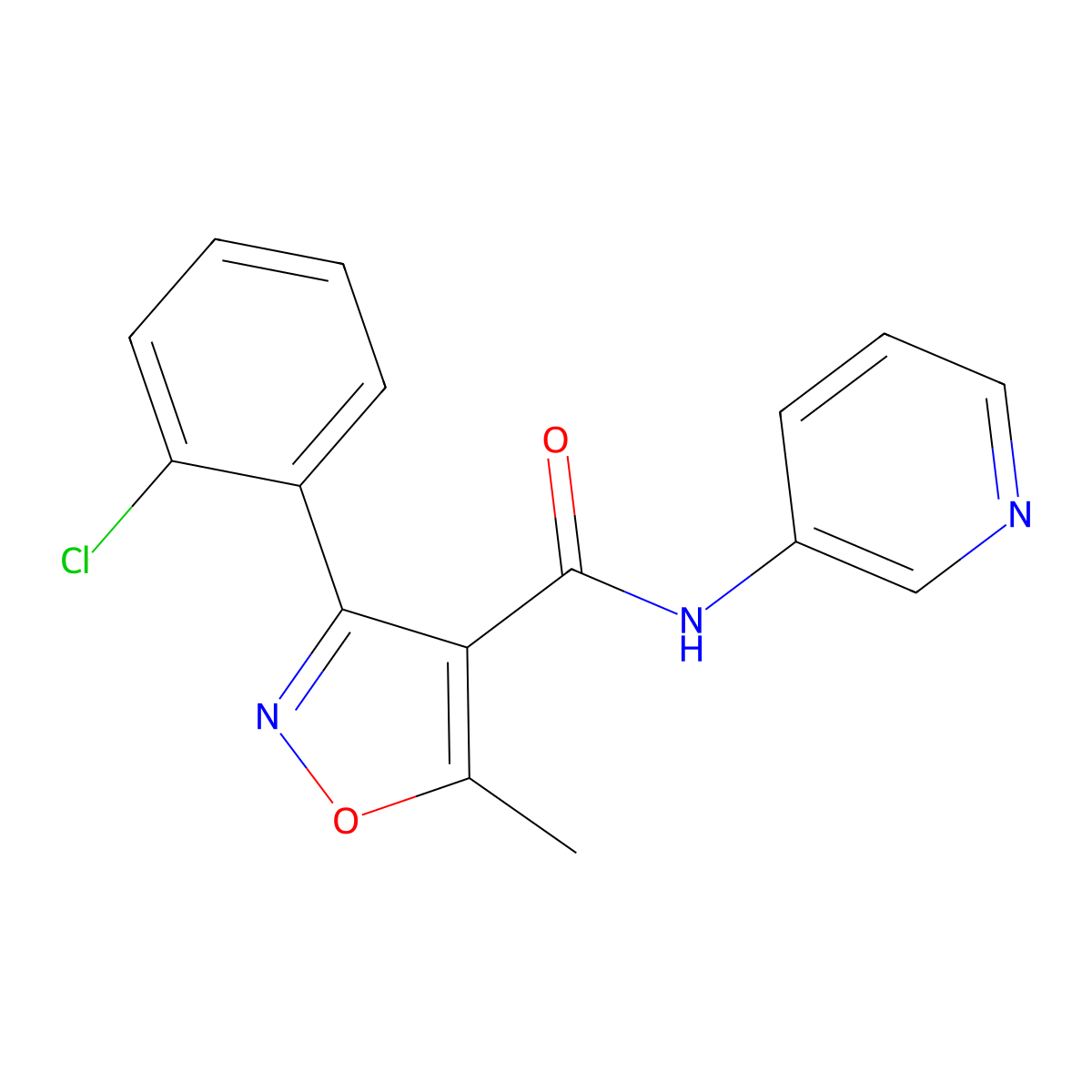 3-(2-chlorophenyl)-5-methyl-N-3-pyridinyl-4-isoxazolecarboxamide molecular structure, CAS 5549-40-6
