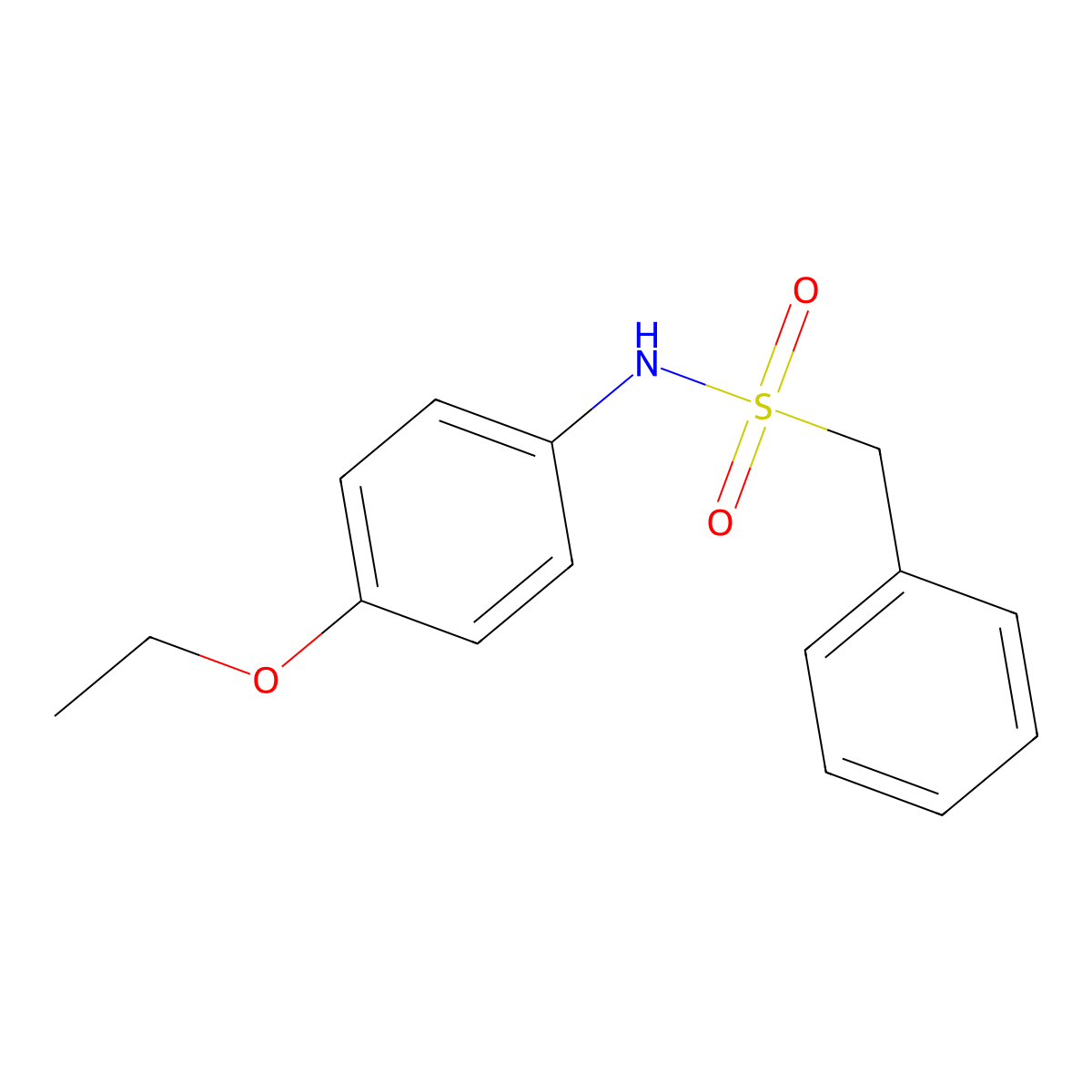 N-(4-Ethoxyphenyl)-1-phenyl-methanesulfonamide molecular structure, CAS 5549-43-9