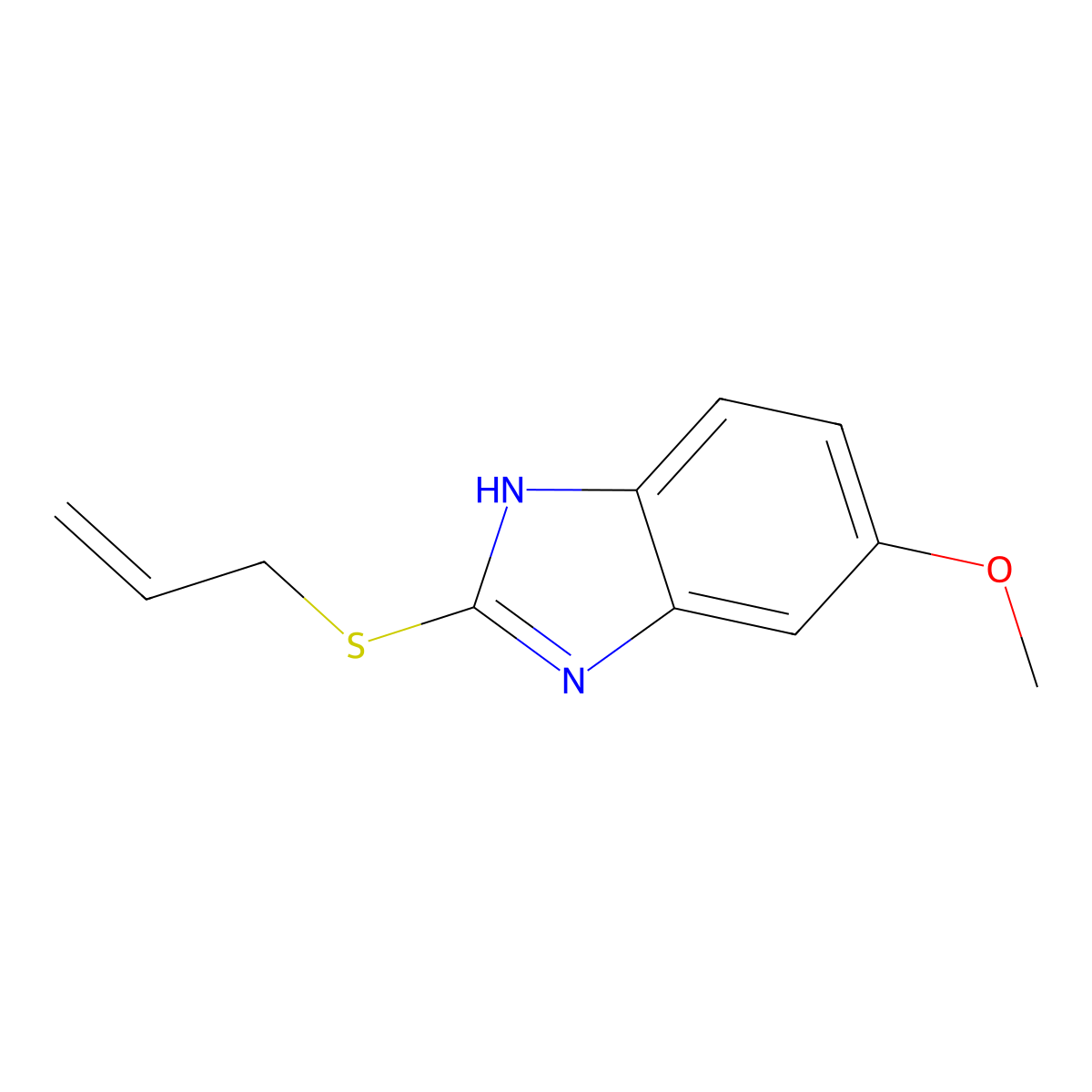 2-(allylthio)-5-methoxy-1H-benzimidazole molecular structure, CAS 5549-72-4