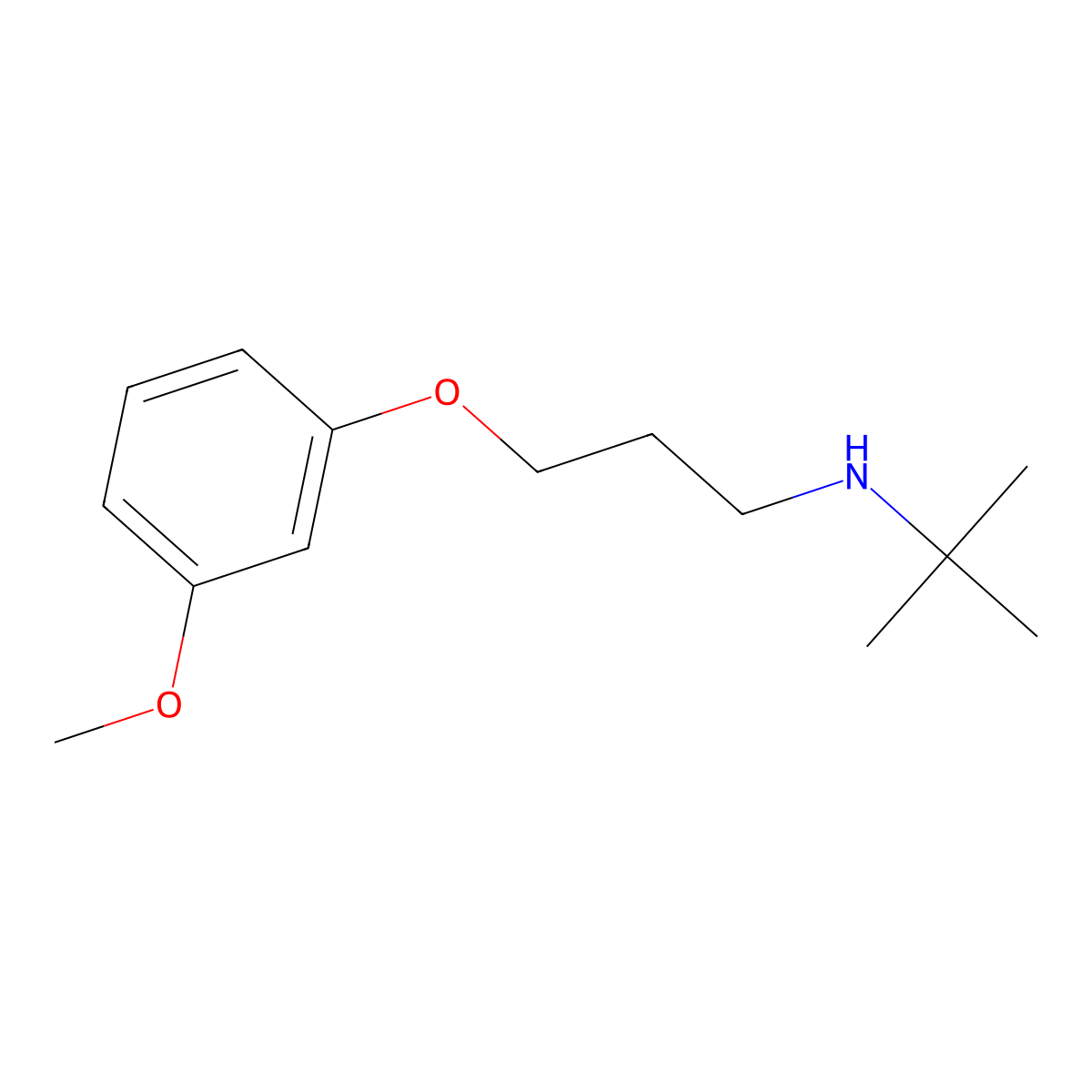 N-[3-(3-methoxyphenoxy)propyl]-2-methylpropan-2-amine molecular structure, CAS 5549-91-7