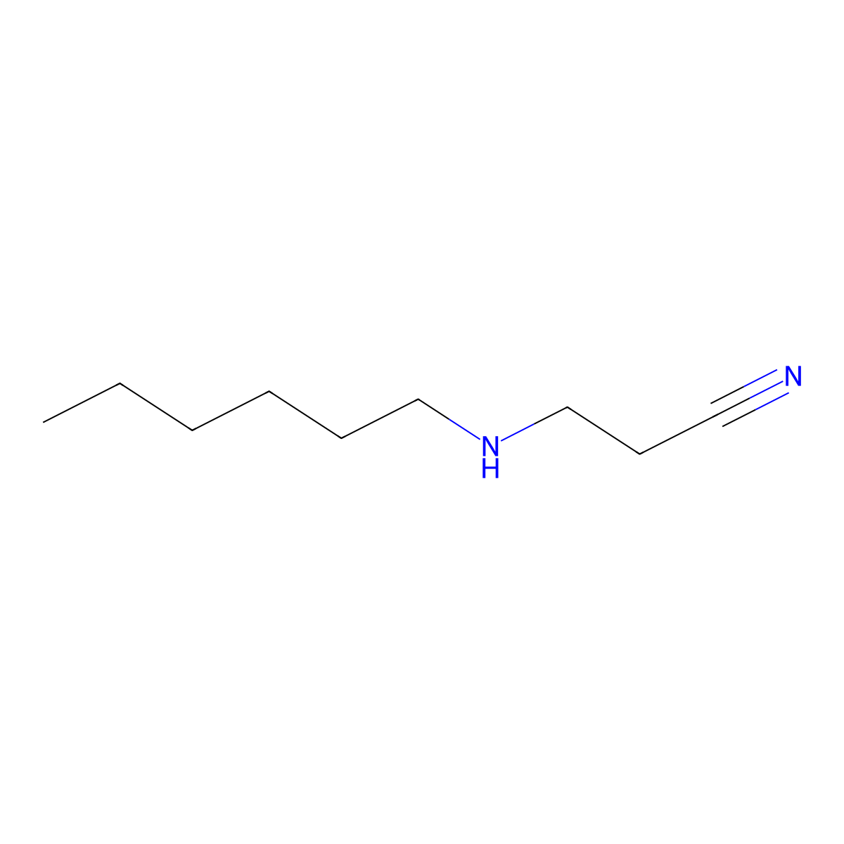 3-(Hexylamino)propanenitrile molecular structure, CAS 55490-85-2