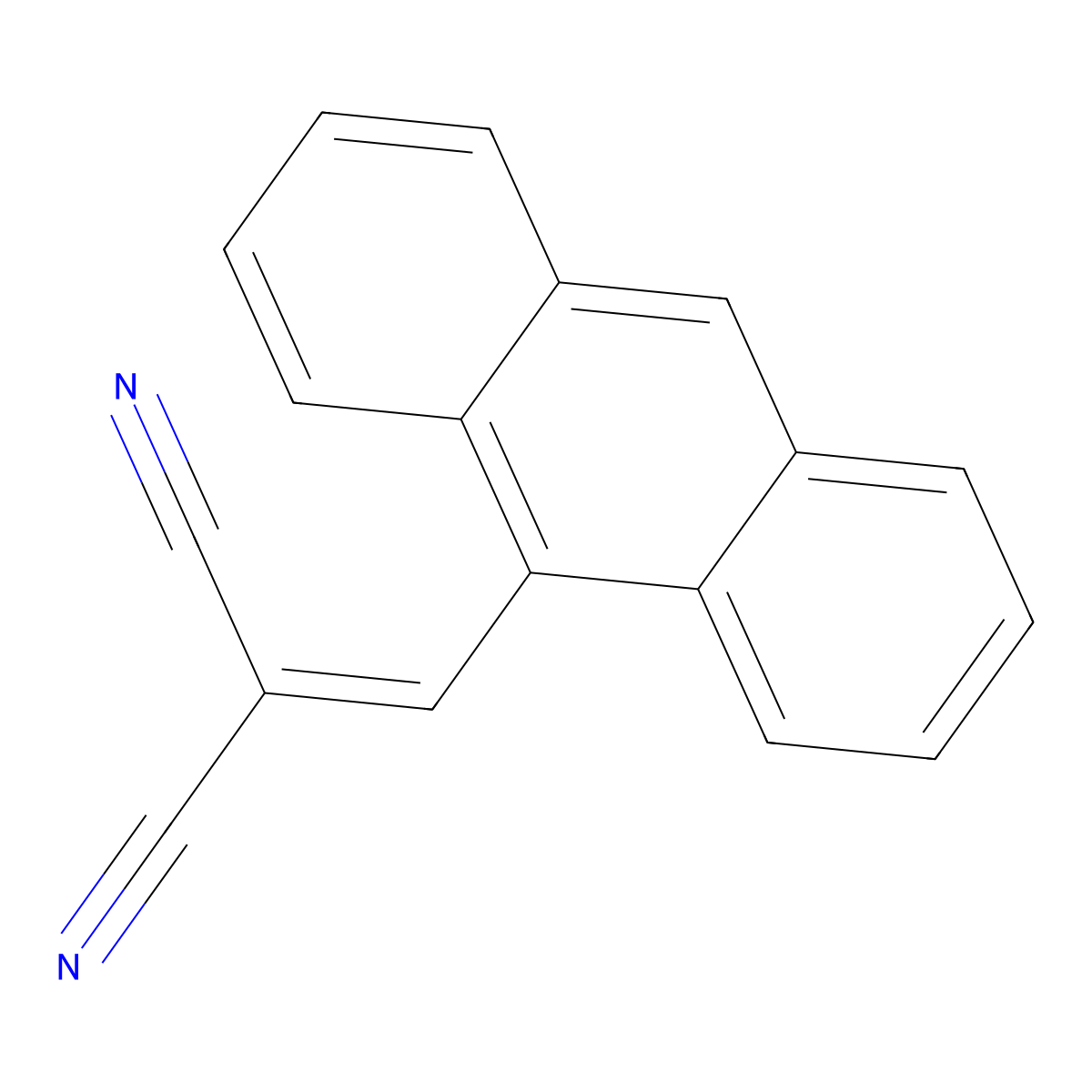 2-(9-Anthracenylmethylene)propanedinitrile molecular structure, CAS 55490-87-4