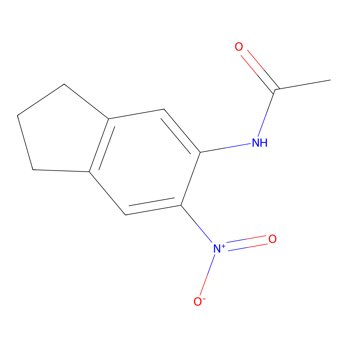 N-(6-nitro-2,3-dihydro-1H-inden-5-yl)acetamide molecular structure, CAS 55491-36-6