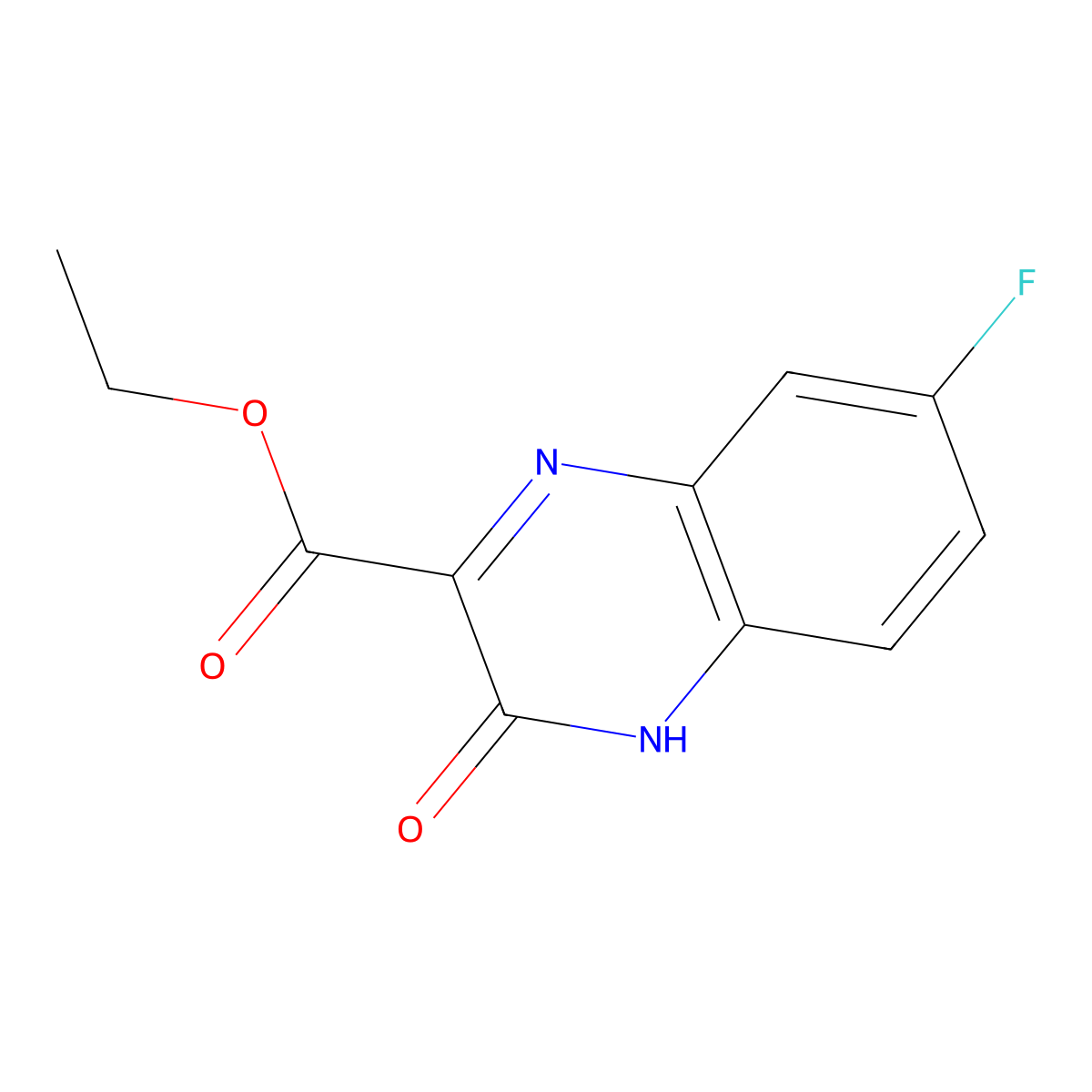 Ethyl 7-fluoro-3-oxo-3,4-dihydroquinoxaline-2-carboxylate molecular structure, CAS 55496-01-0