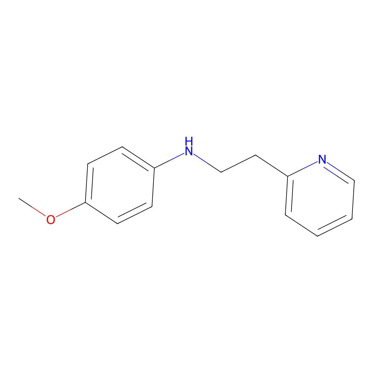 (4-Methoxy-phenyl)-(2-pyridin-2-yl-ethyl)-amine molecular structure, CAS 55496-58-7