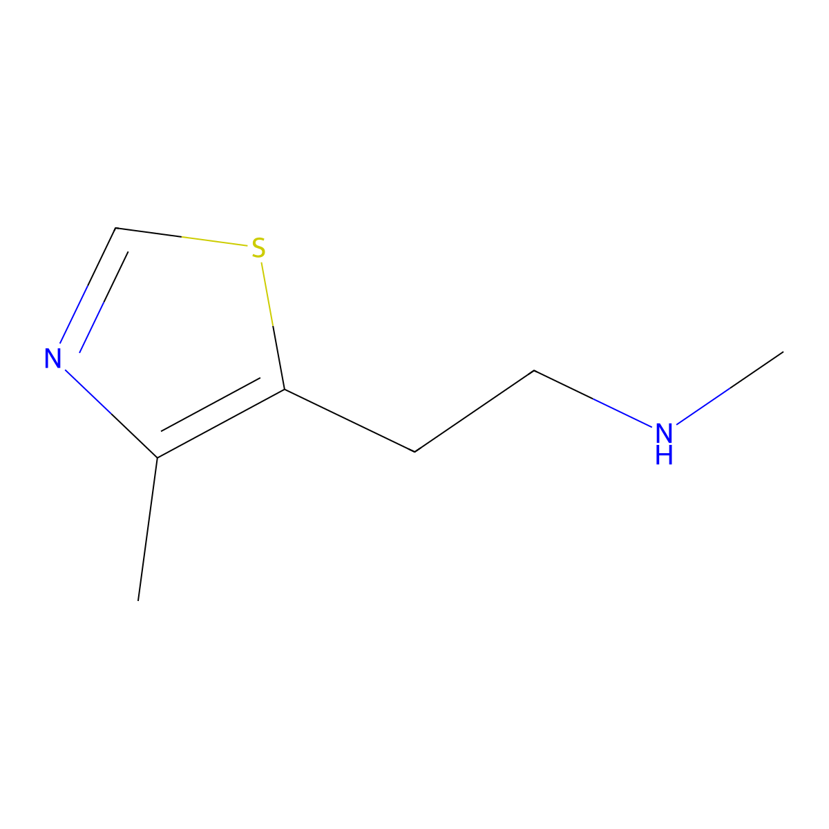 N-Methyl-2-(4-methylthiazol-5-YL)ethanamine molecular structure, CAS 55496-62-3
