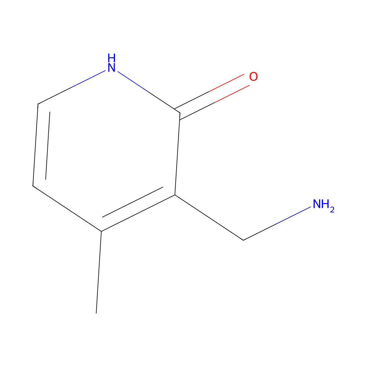 2(1H)-Pyridinone, 3-(aminomethyl)-4-methyl- molecular structure, CAS 55496-65-6