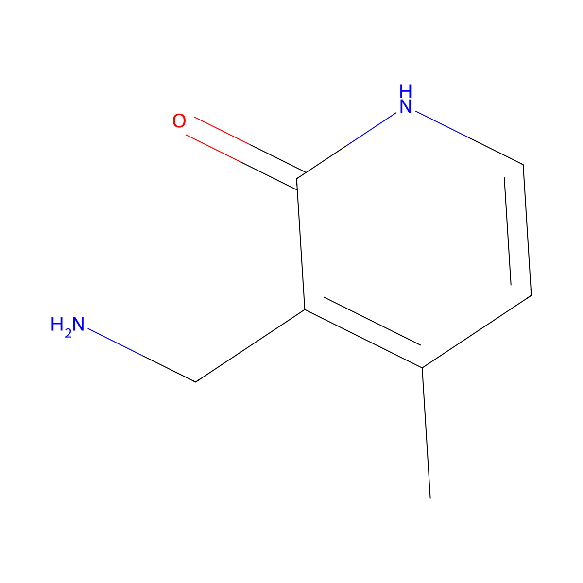 2(1H)-Pyridinone, 3-(aminomethyl)-4-methyl- molecular structure, CAS 55496-65-6
