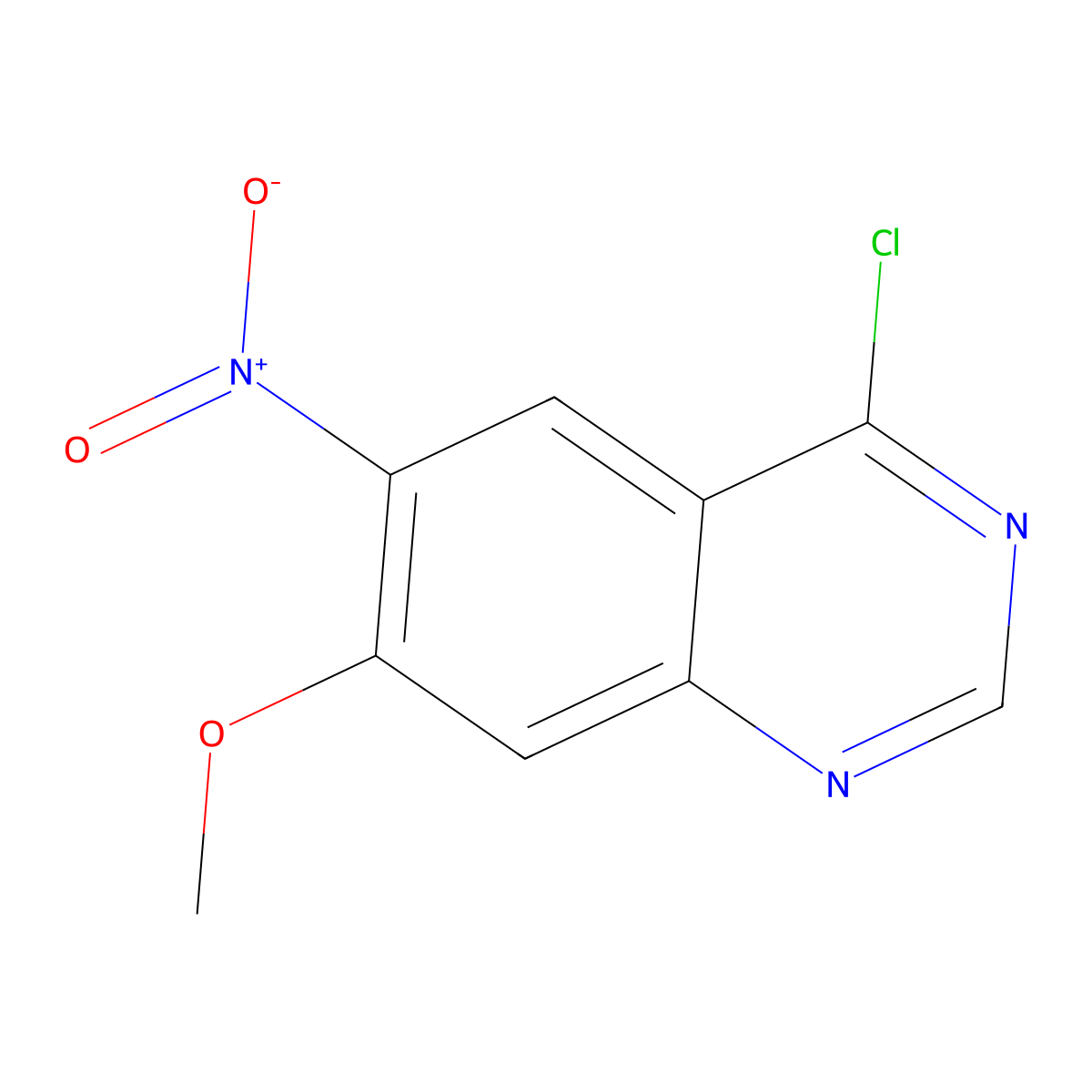 4-Chloro-7-methoxy-6-nitroquinazoline molecular structure, CAS 55496-69-0