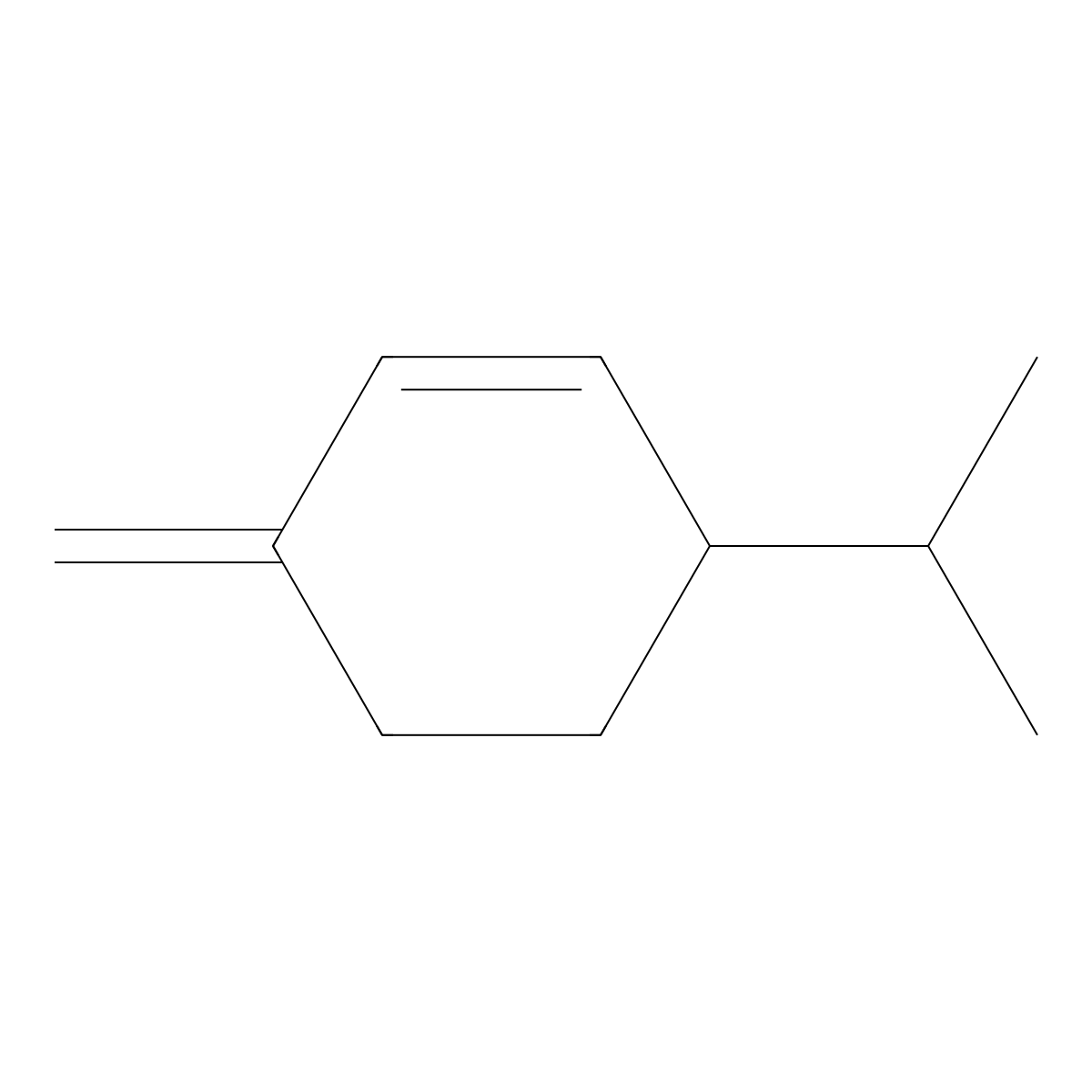 Beta-Phellandrene molecular structure, CAS 555-10-2
