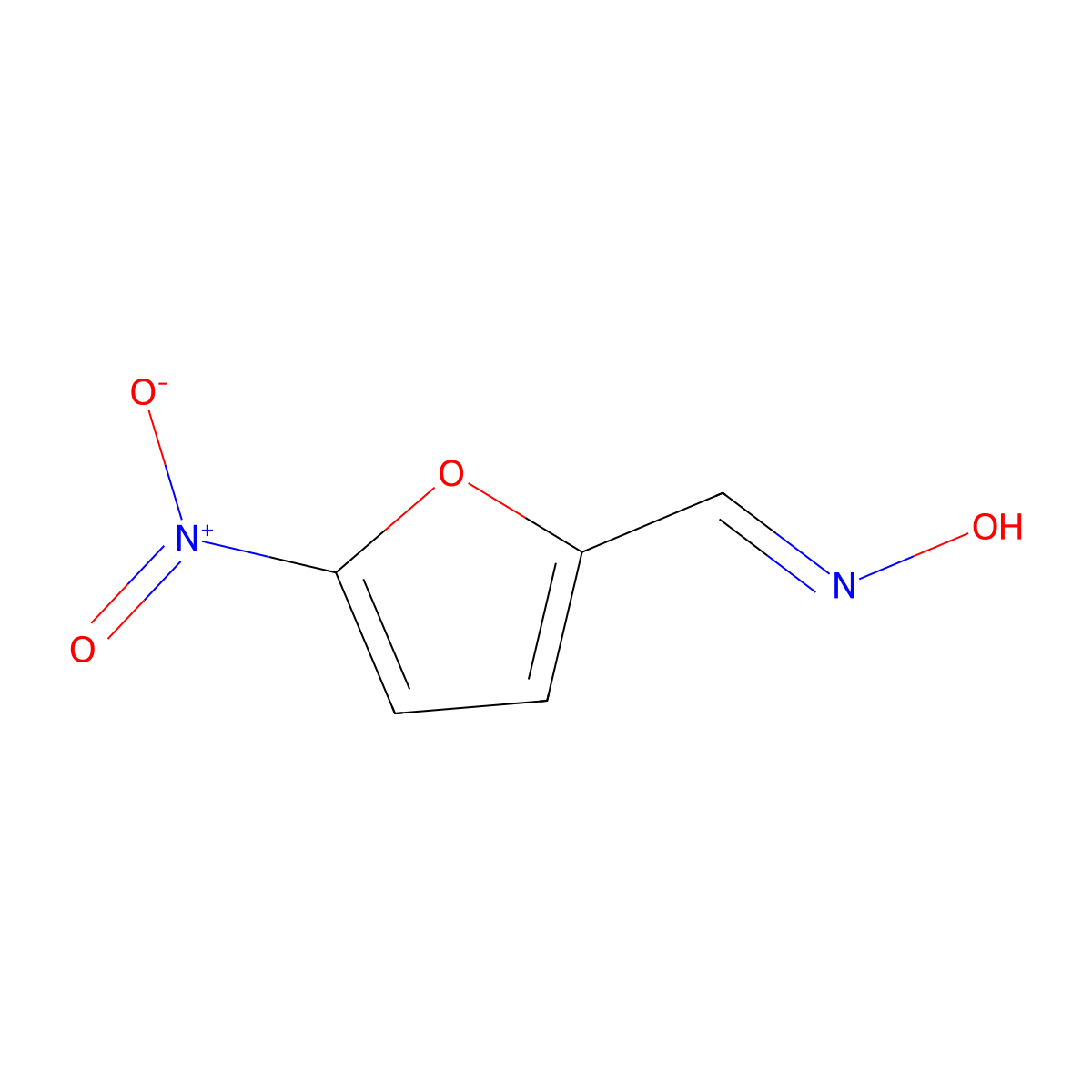 5-Nitro-2-furaldoxime molecular structure, CAS 555-15-7