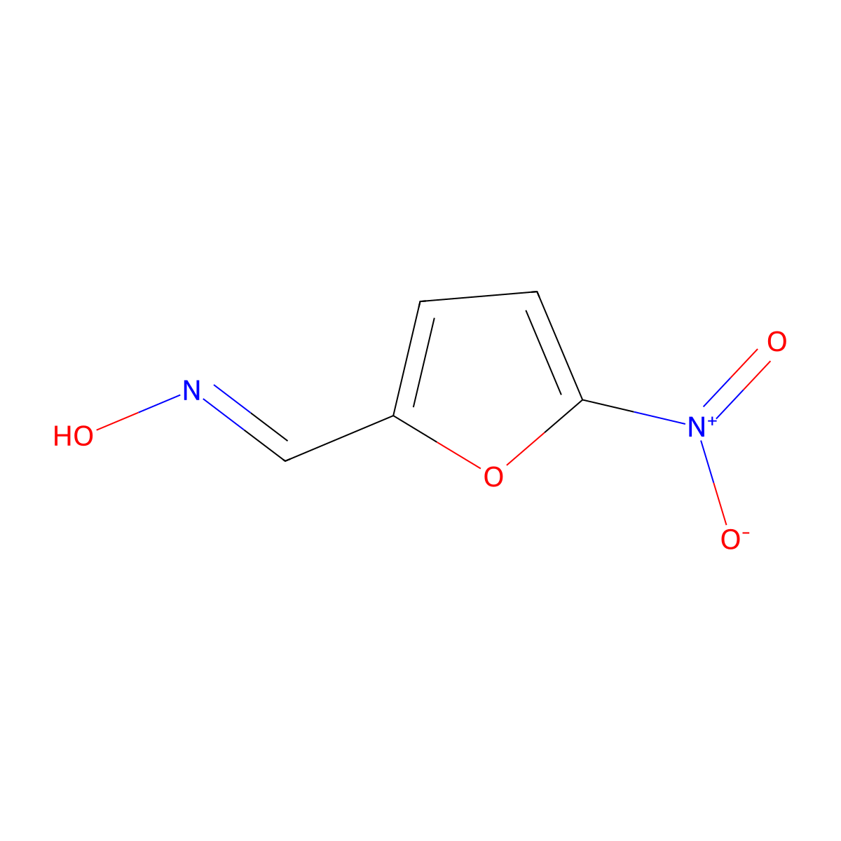 5-Nitro-2-furaldoxime molecular structure, CAS 555-15-7